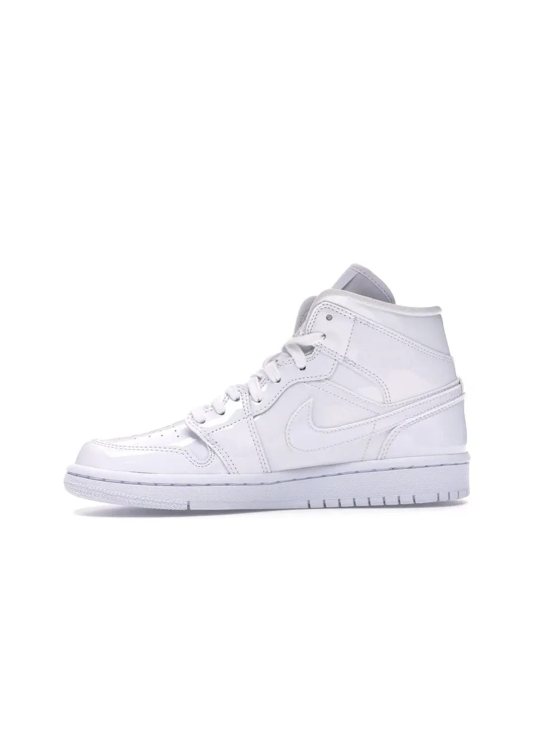 Женские кроссовки кожаные Jordan 1 Mid Jordan — изображение 3 из 4, белый/белый-белый