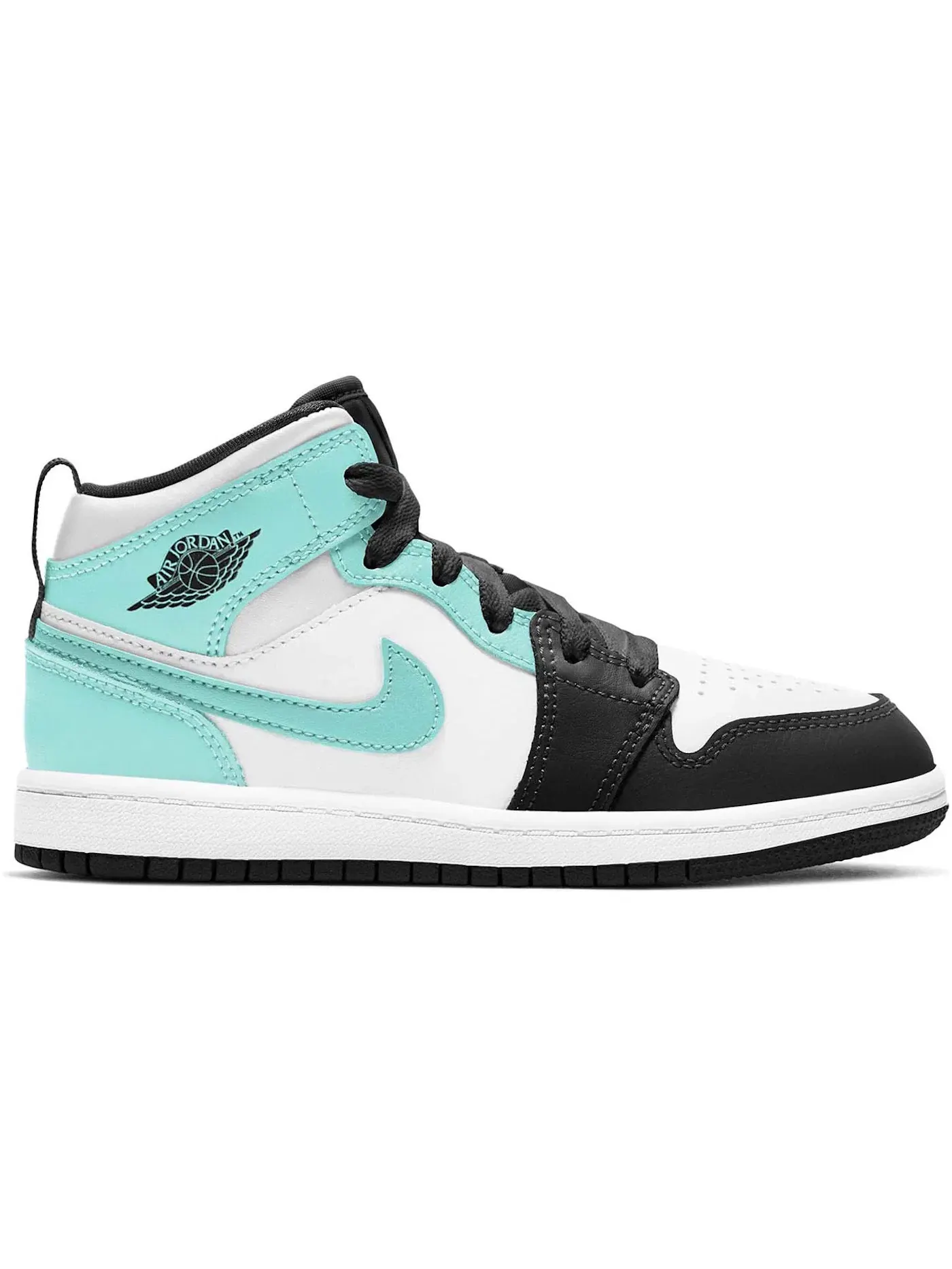 Детские кроссовки с принтом Jordan 1 Mid Jordan — изображение 1 из 1, белый/-черный