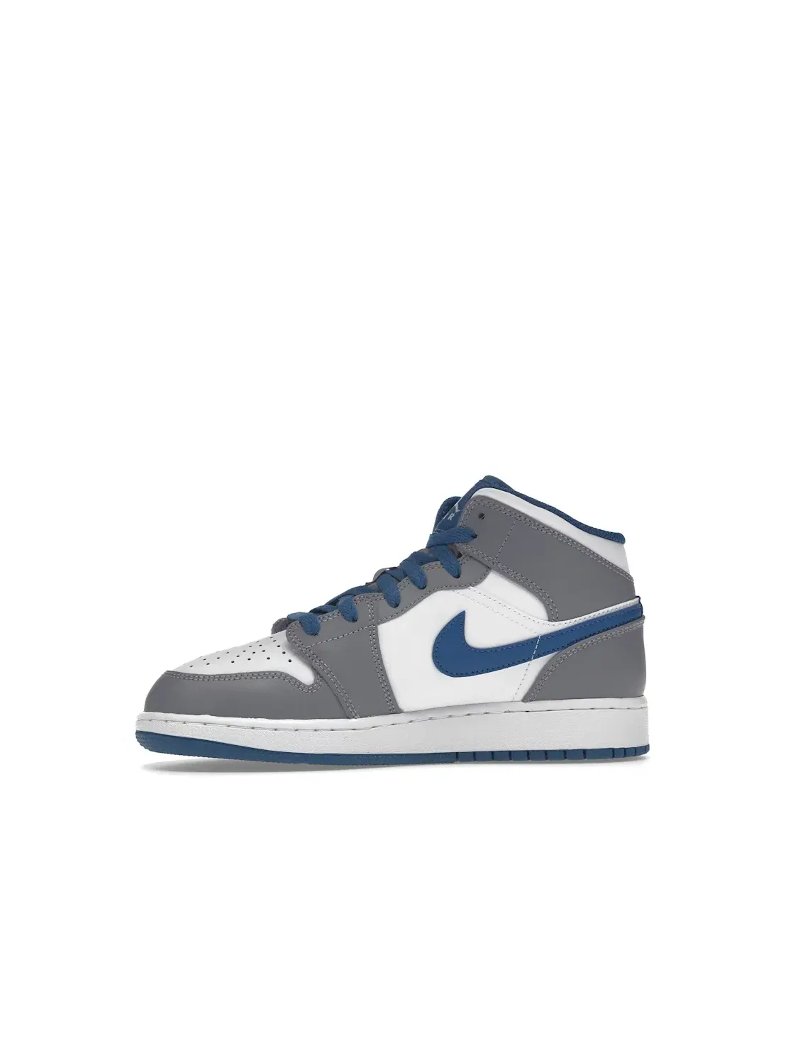 Детские кроссовки с перфорацией Jordan 1 Mid Jordan — изображение 3 из 4, серый/белый/синий