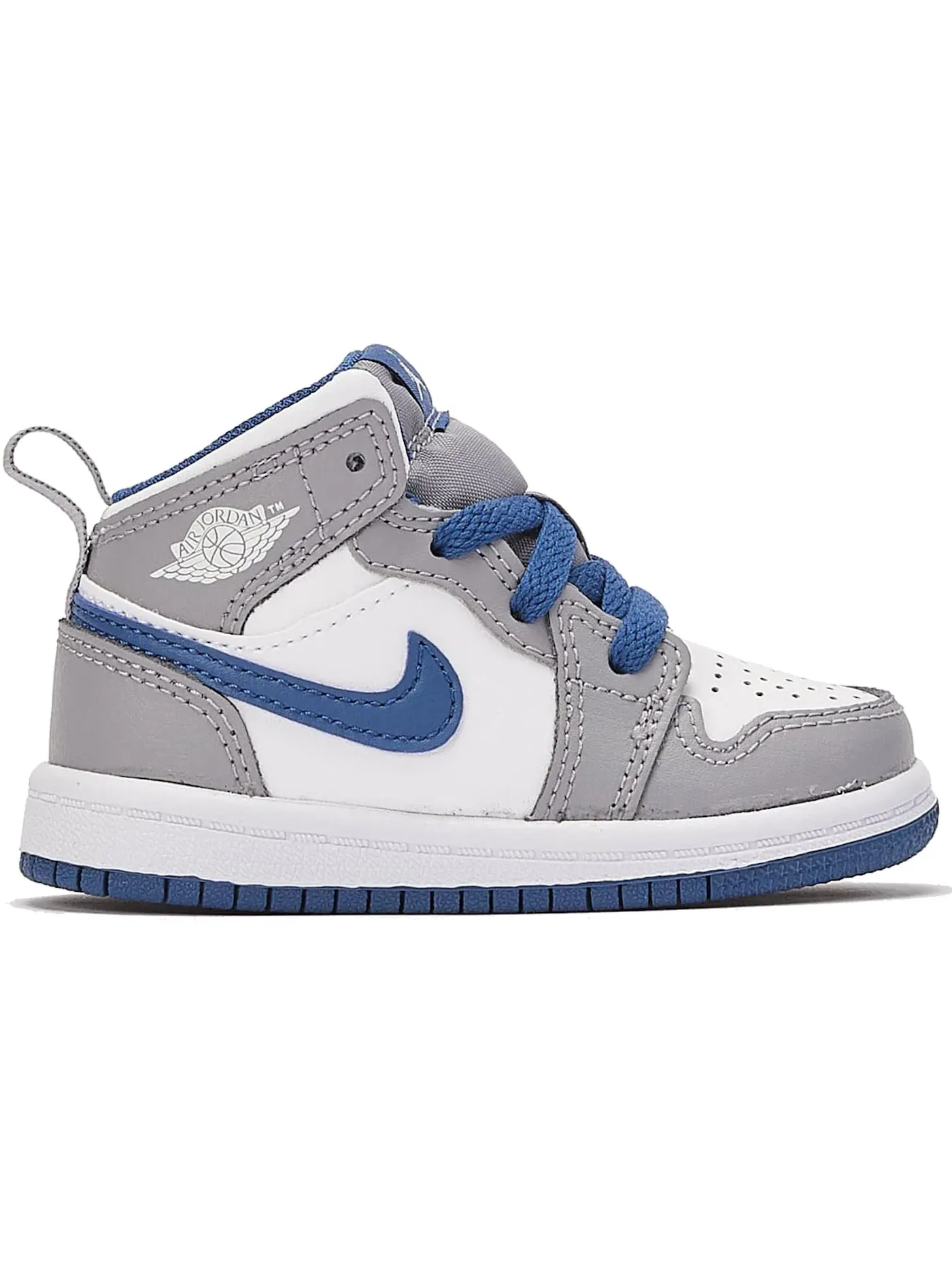 Детские кроссовки Lifestyle Jordan 1 Mid Jordan — изображение 1 из 1, серый/белый/синий