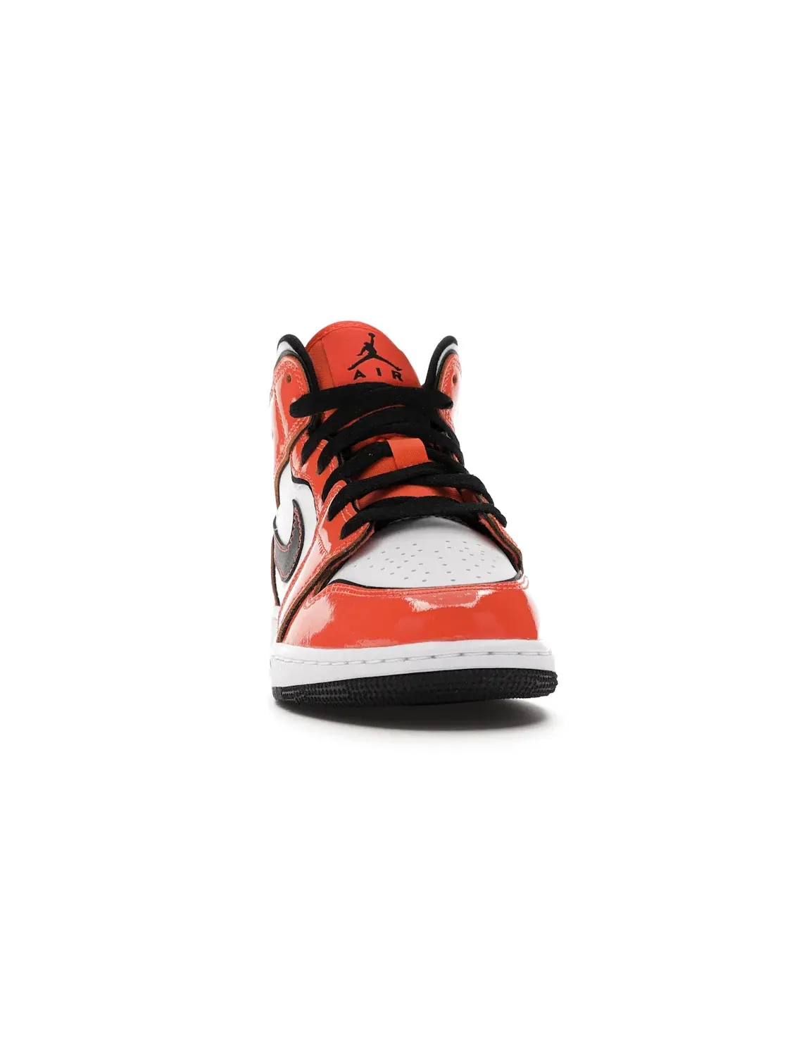Детские кроссовки для мальчиков с кожаным верхом Jordan 1 Mid Jordan — изображение 2 из 4, оранжевый/черный-белый