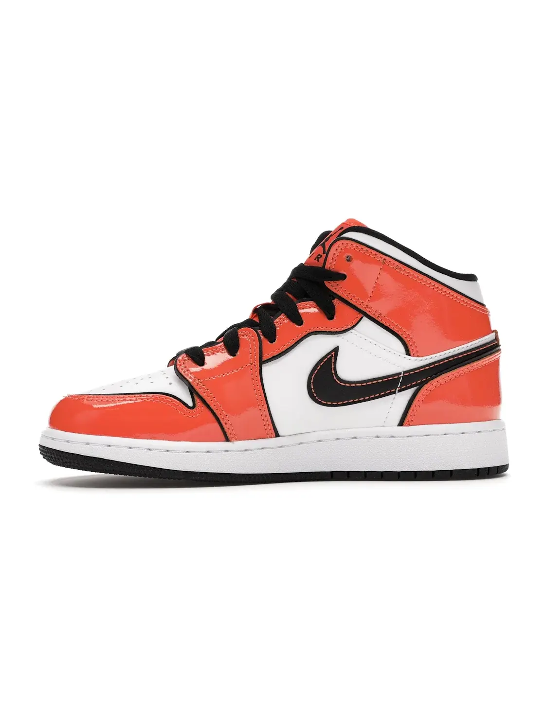 Детские кроссовки для мальчиков с кожаным верхом Jordan 1 Mid Jordan — изображение 3 из 4, оранжевый/черный-белый
