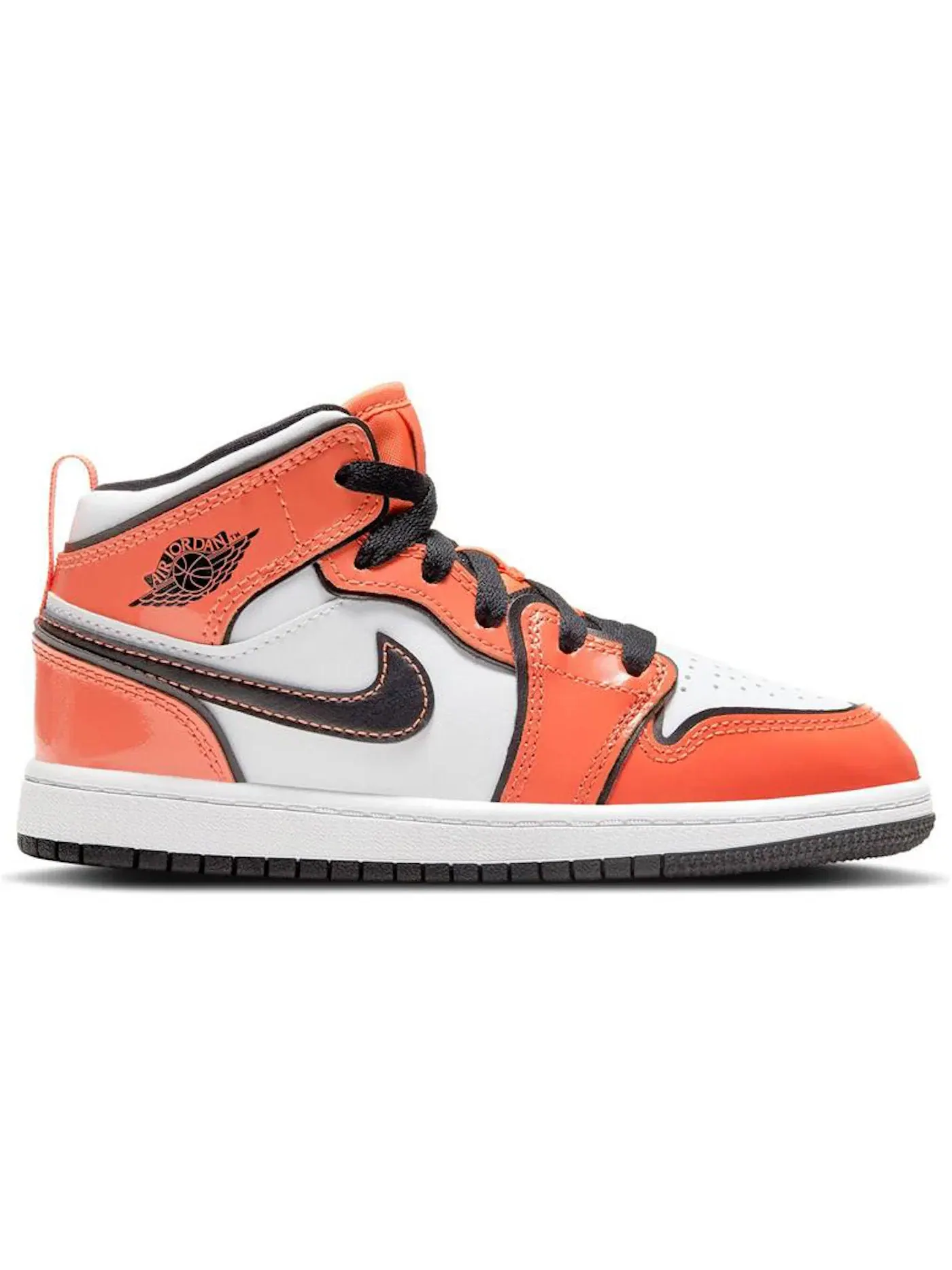 Детские кроссовки с высоким верхом Jordan 1 Mid — изображение 1 из 1, оранжевый/черный-белый