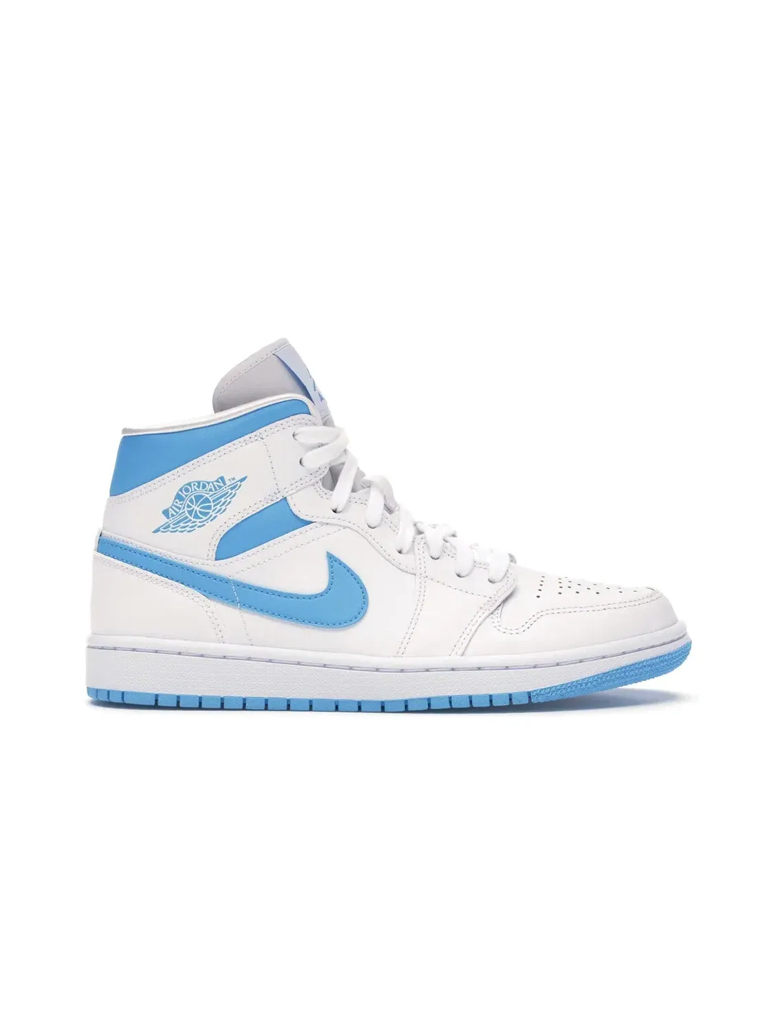 Женские кроссовки с перфорированным носком Jordan 1 Mid Jordan — изображение 1 из 4, белый/темный синий-белый