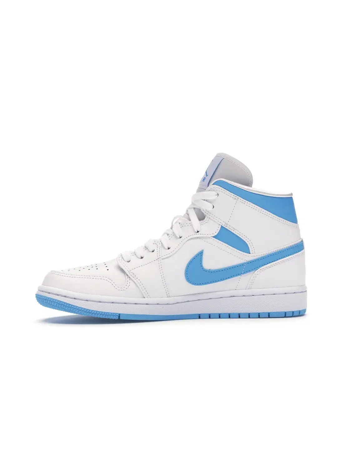Женские кроссовки с перфорированным носком Jordan 1 Mid Jordan — изображение 3 из 4, белый/темный синий-белый