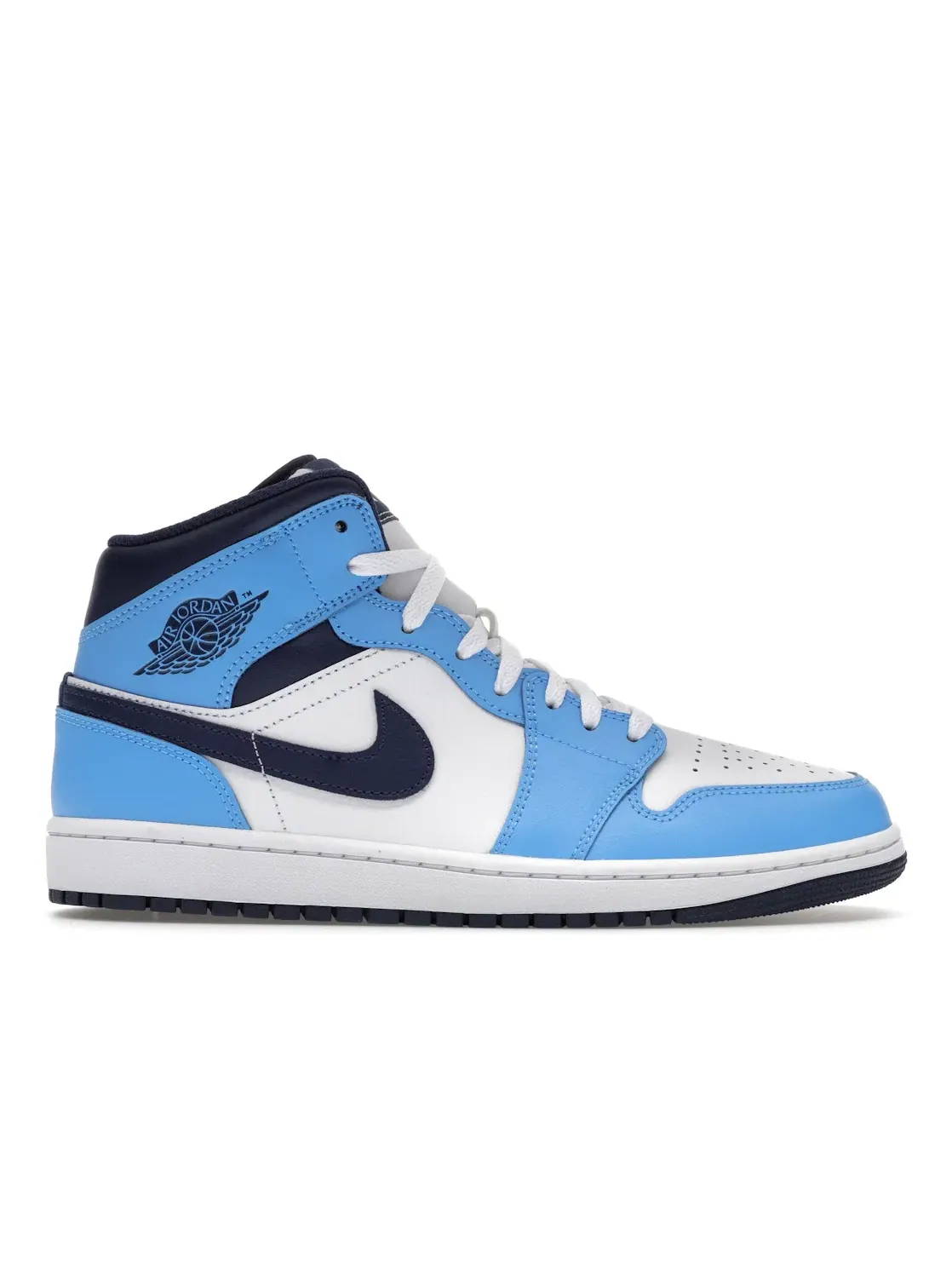 Мужские кроссовки с кожаным верхом Jordan 1 Mid — изображение 1 из 4, синий/белый//темно-синий