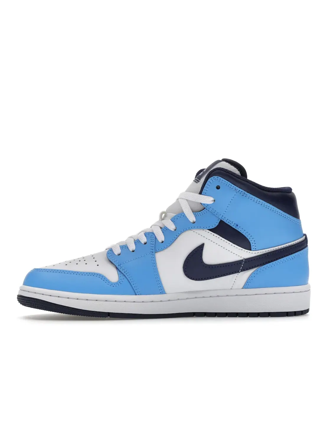 Мужские кроссовки с кожаным верхом Jordan 1 Mid — изображение 3 из 4, синий/белый//темно-синий