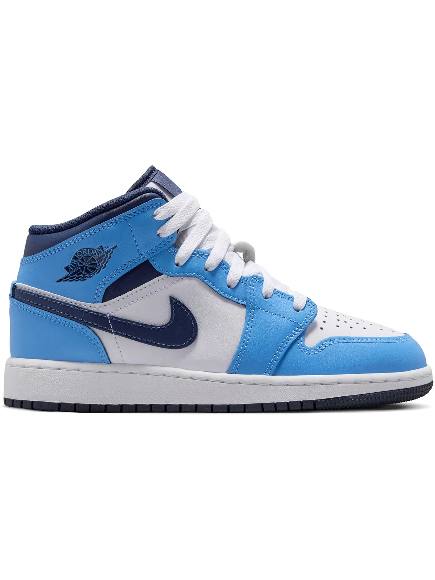 Детские кроссовки с высоким берцем Jordan 1 Mid Jordan — изображение 1 из 1, синий/белый//темно-синий