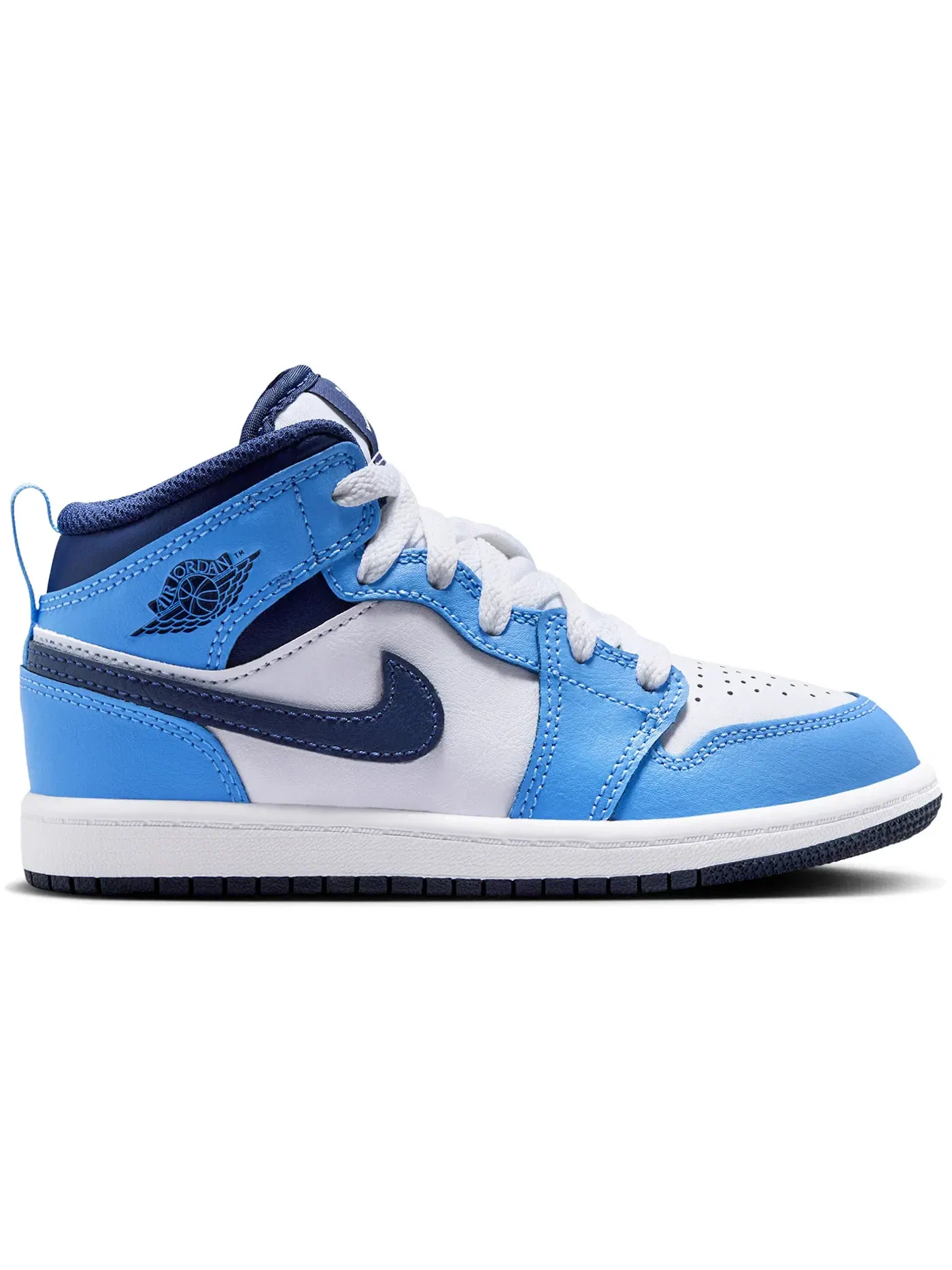 Детские кроссовки Lifestyle с принтом Jordan 1 Mid Jordan — изображение 1 из 1, синий/белый//темно-синий