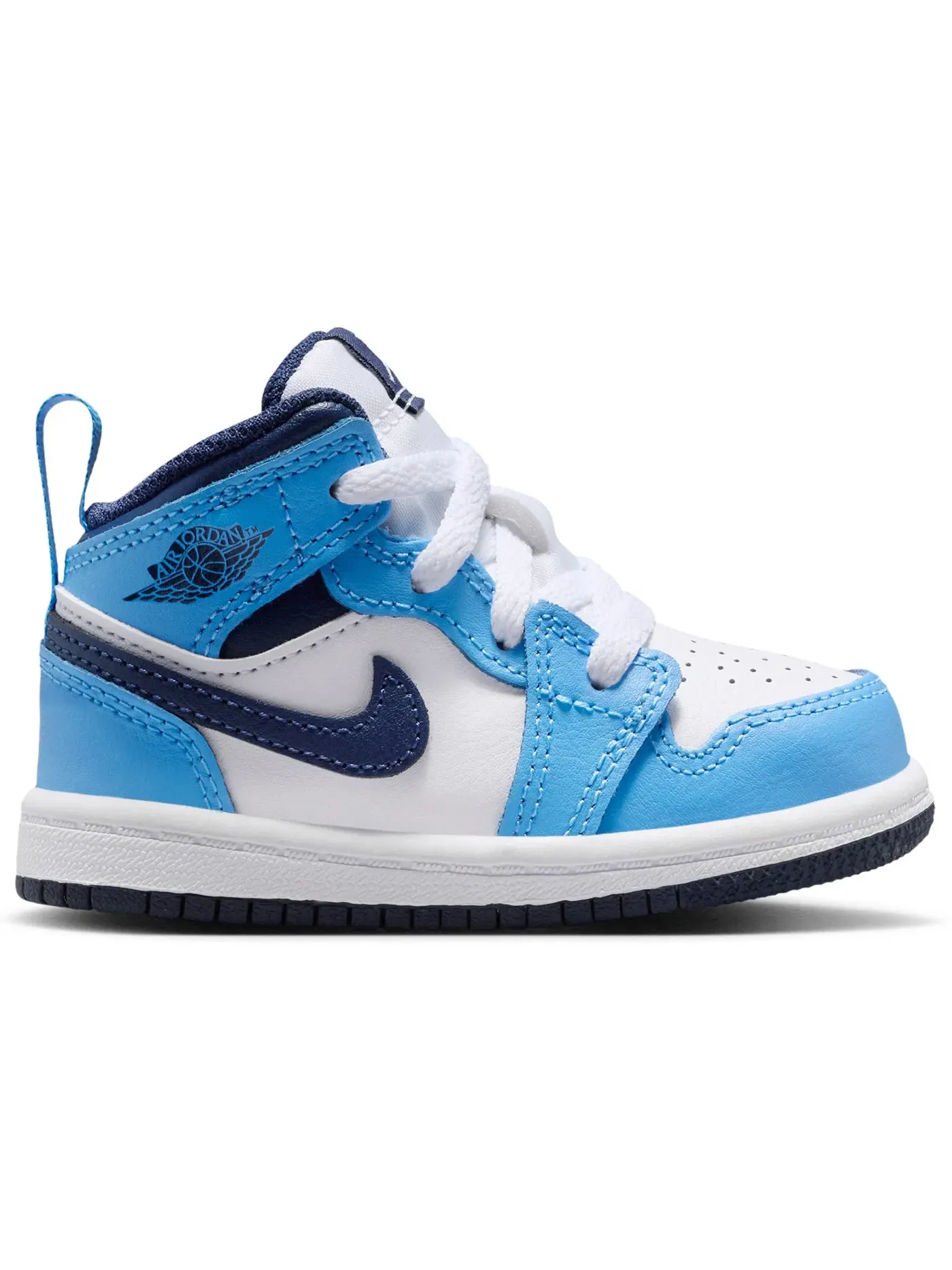 Детские кроссовки с высоким берцем Jordan 1 Mid Jordan — изображение 1 из 1, синий/белый//темно-синий