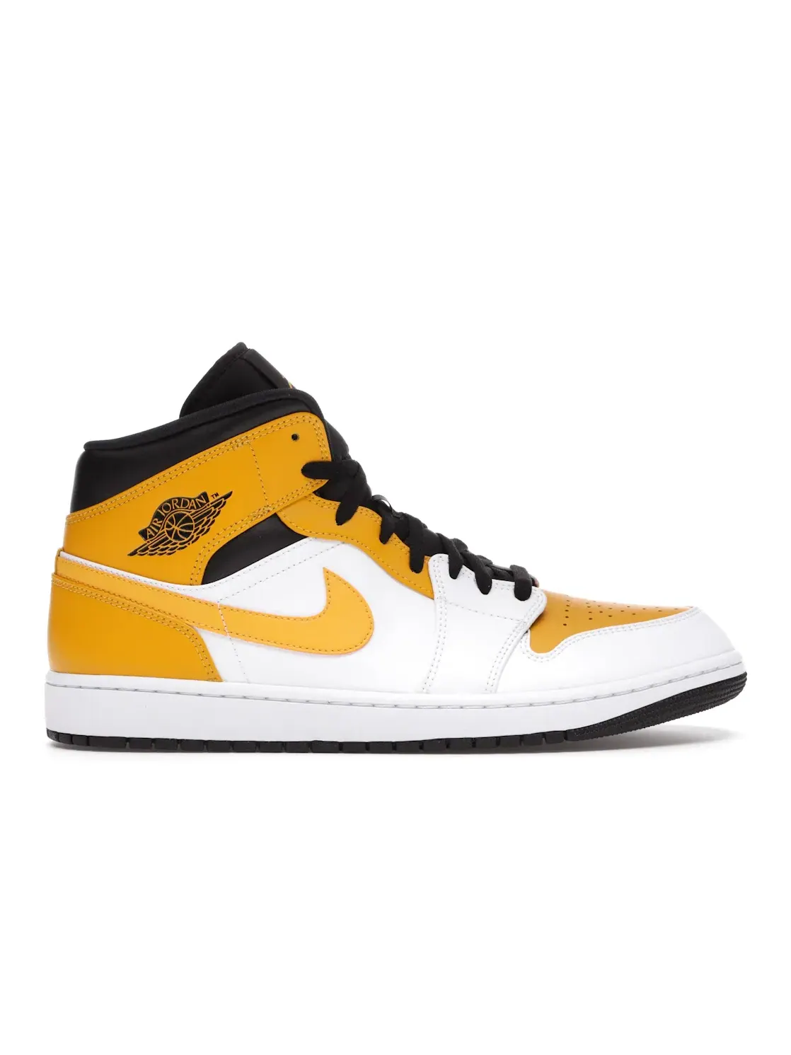 Мужские кроссовки с цветной вставкой Jordan 1 Mid — изображение 1 из 4, белый/золотистый-черный