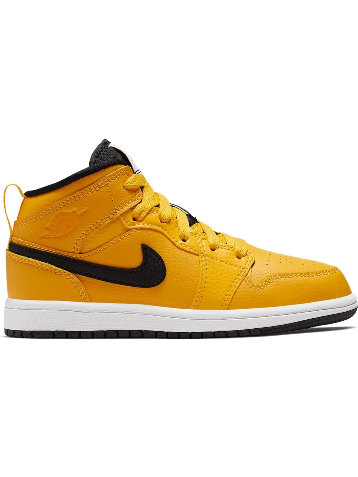 Детские кроссовки с высоким берцем Jordan 1 Mid Jordan University Gold Black White Gym Red — изображение 1 из 1