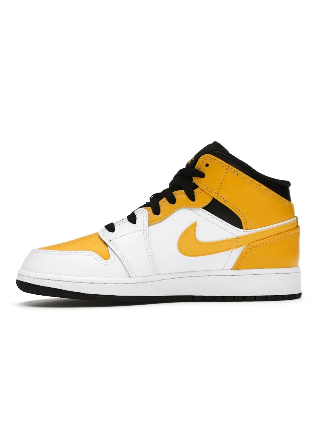 Детские кроссовки с длинным шнурком Jordan 1 Mid Jordan — изображение 3 из 4, белый/золотистый-черный