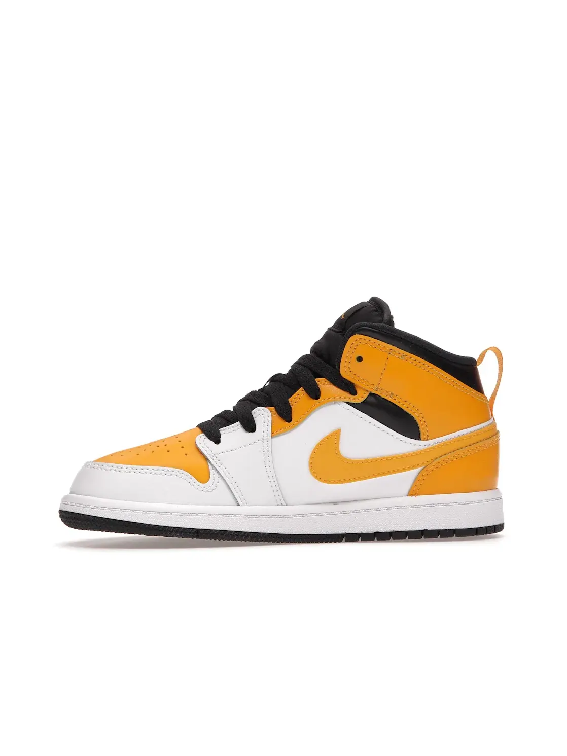 Детские кроссовки с кожаным верхом Jordan 1 Mid — изображение 3 из 4, белый/золотистый-черный