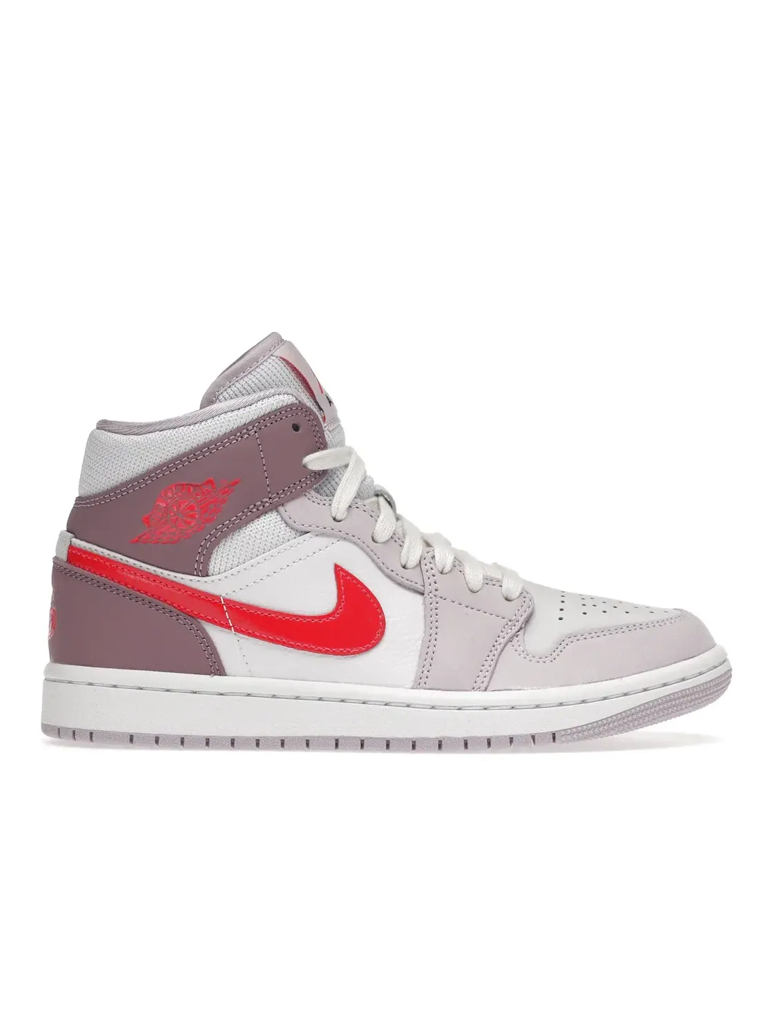 Женские кроссовки Lifestyle с принтом Jordan 1 Mid Jordan — изображение 1 из 4, белый/розовый