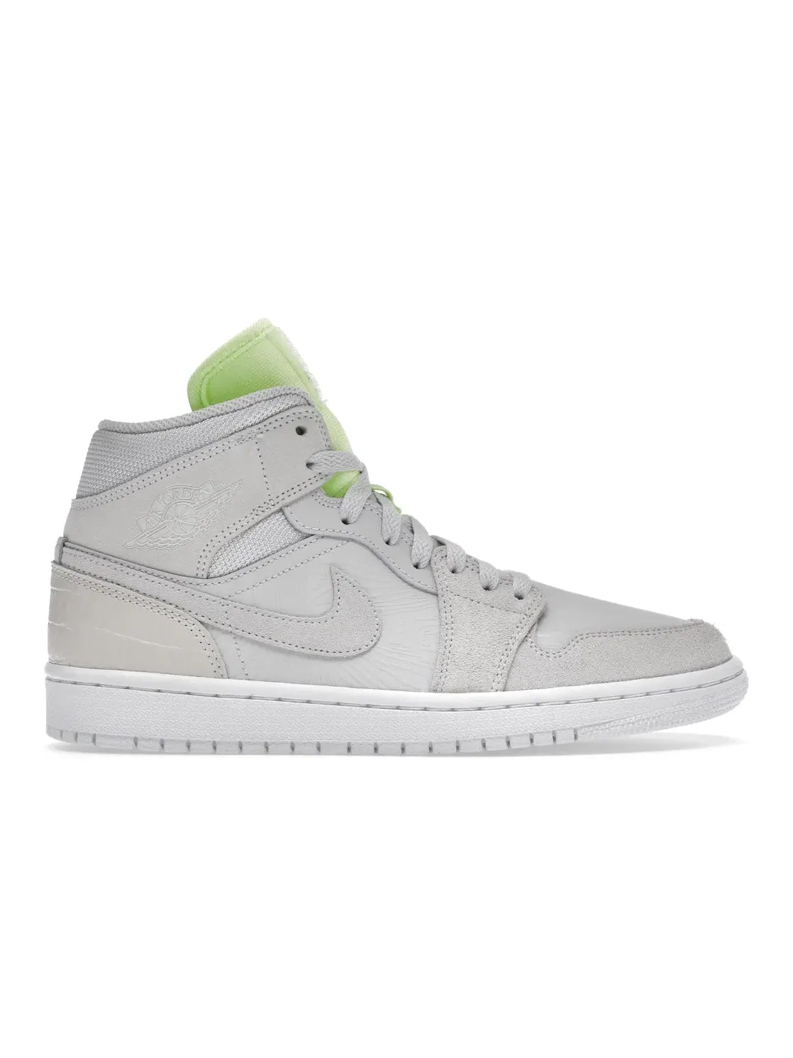 Женские кроссовки кожаные Jordan 1 Mid — изображение 1 из 4, серый/серый-зеленый