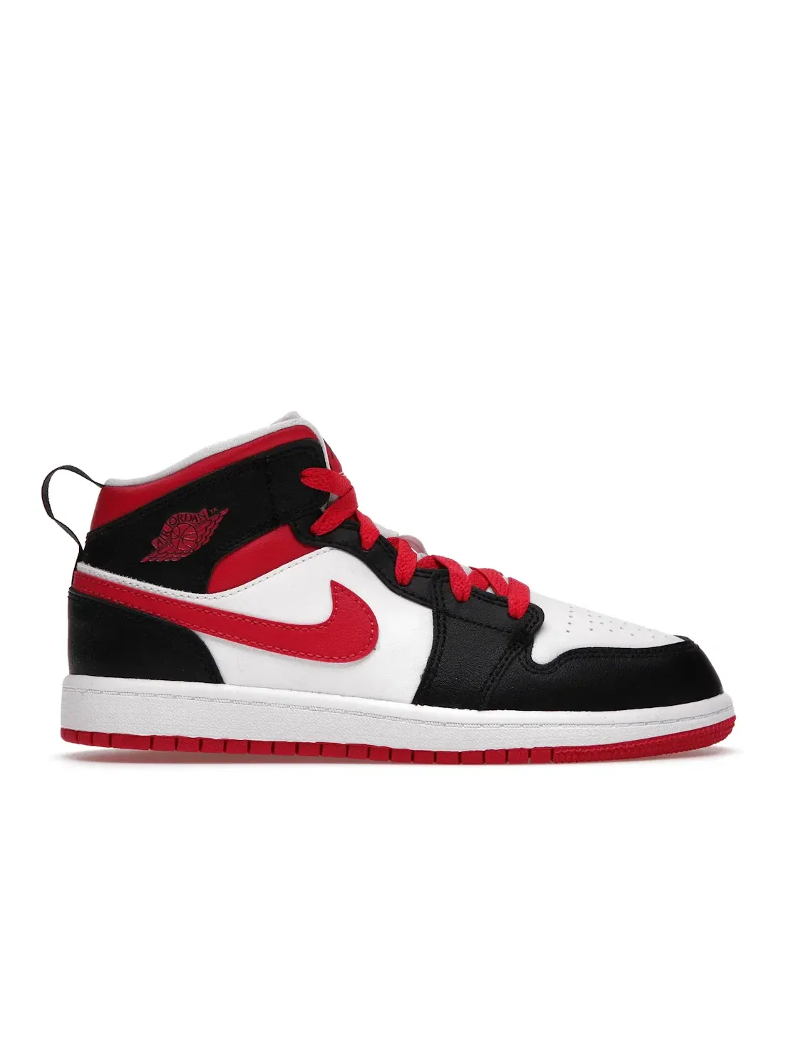 Детские кроссовки с высоким берцем Jordan 1 Mid White/Very Berry/Black — изображение 1 из 4