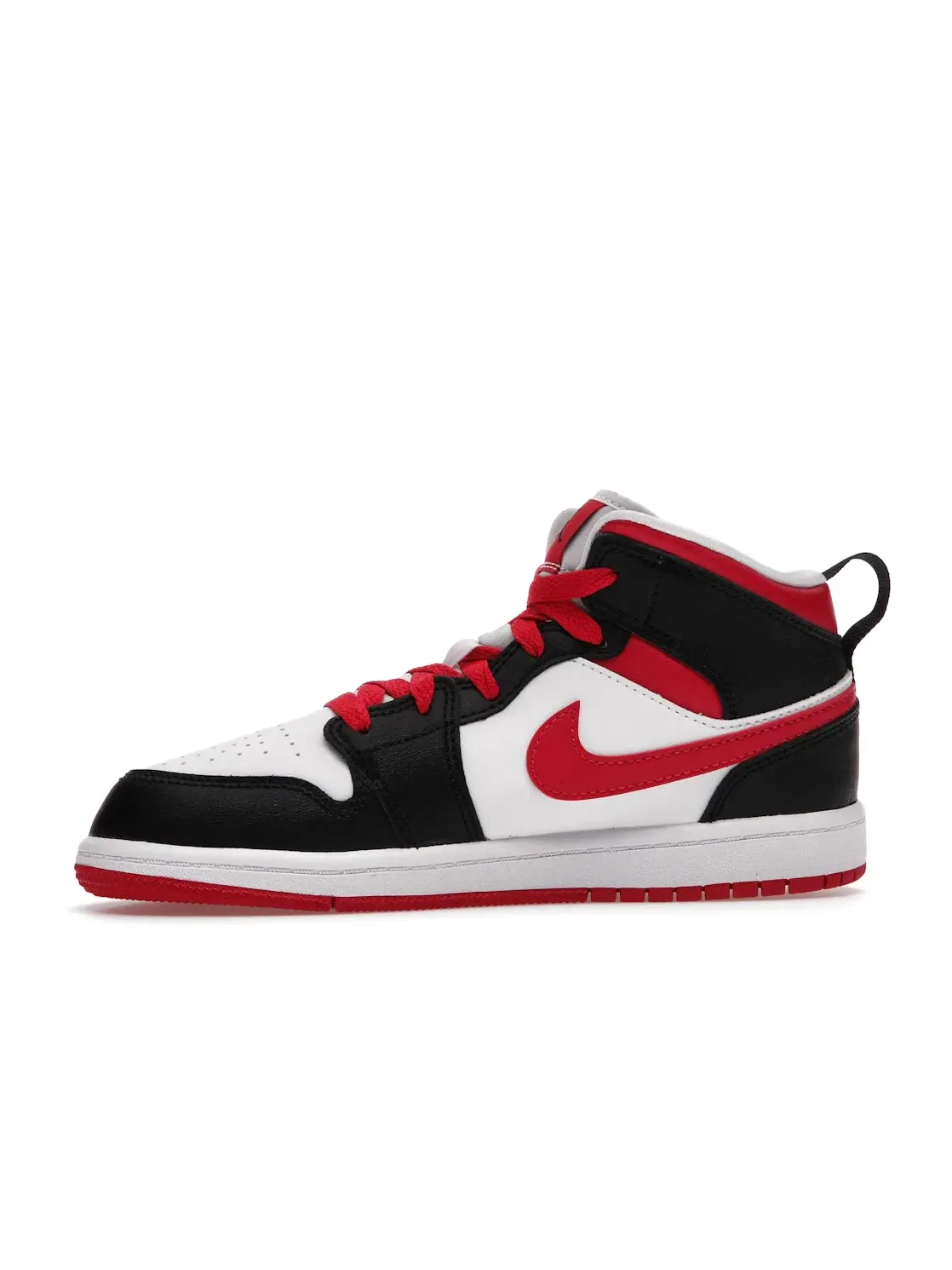 Детские кроссовки с высоким берцем Jordan 1 Mid White/Very Berry/Black — изображение 3 из 4