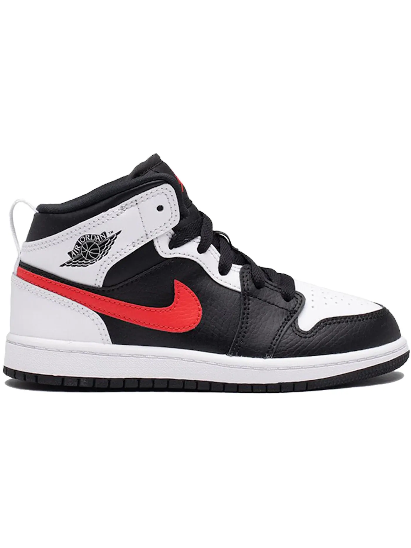 Детские кроссовки для мальчиков с принтом Jordan 1 Mid Jordan — изображение 1 из 1, черный/красный-белый