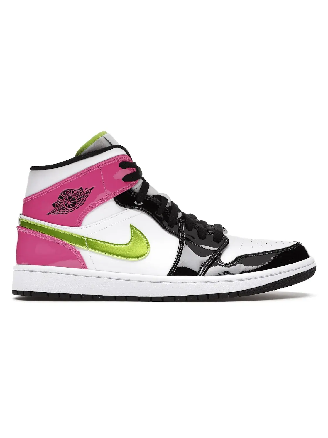 Мужские кроссовки с кожаным верхом Jordan 1 Mid — изображение 1 из 4, белый/черный--розовый
