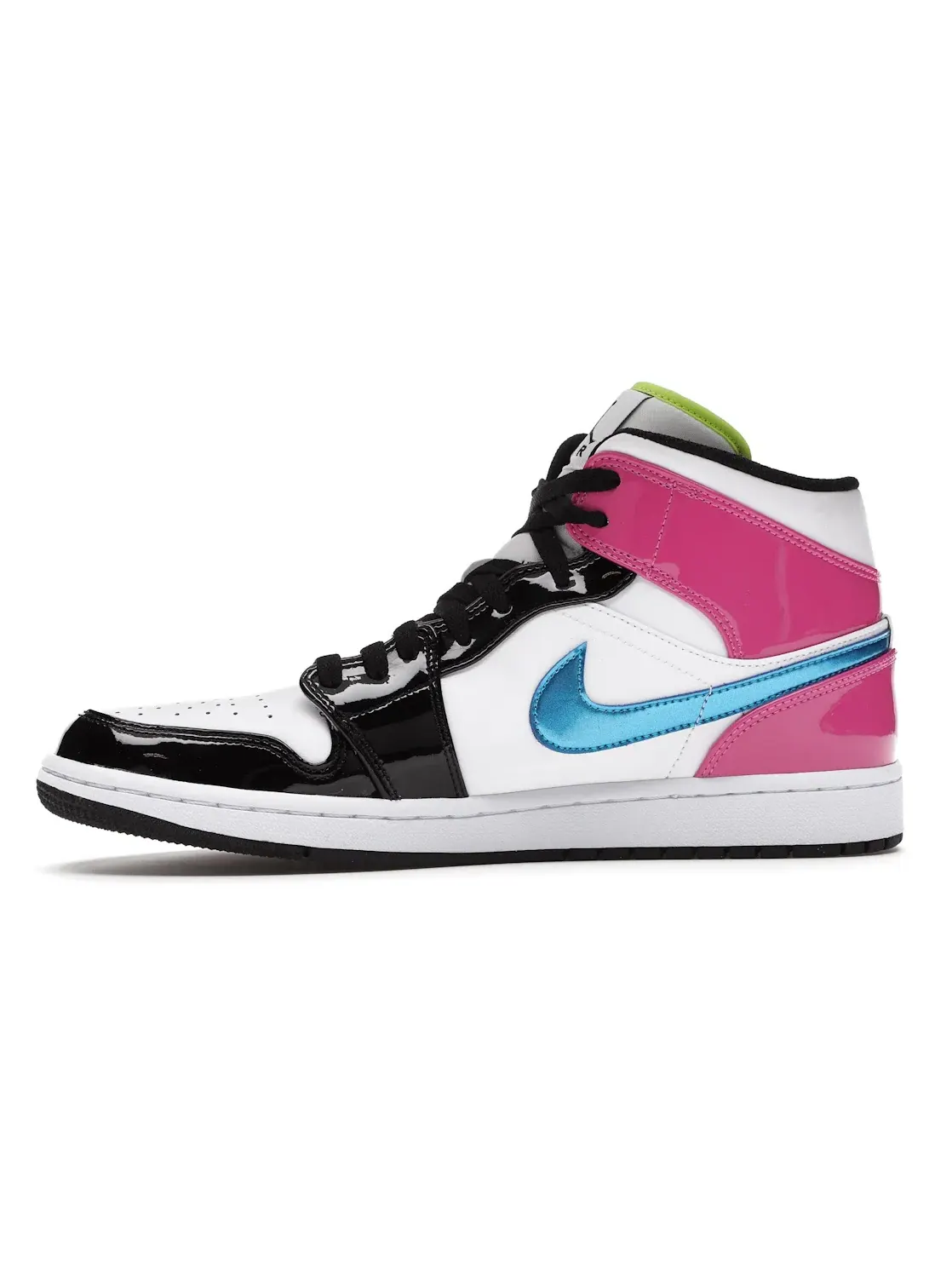 Мужские кроссовки с кожаным верхом Jordan 1 Mid — изображение 3 из 4, белый/черный--розовый