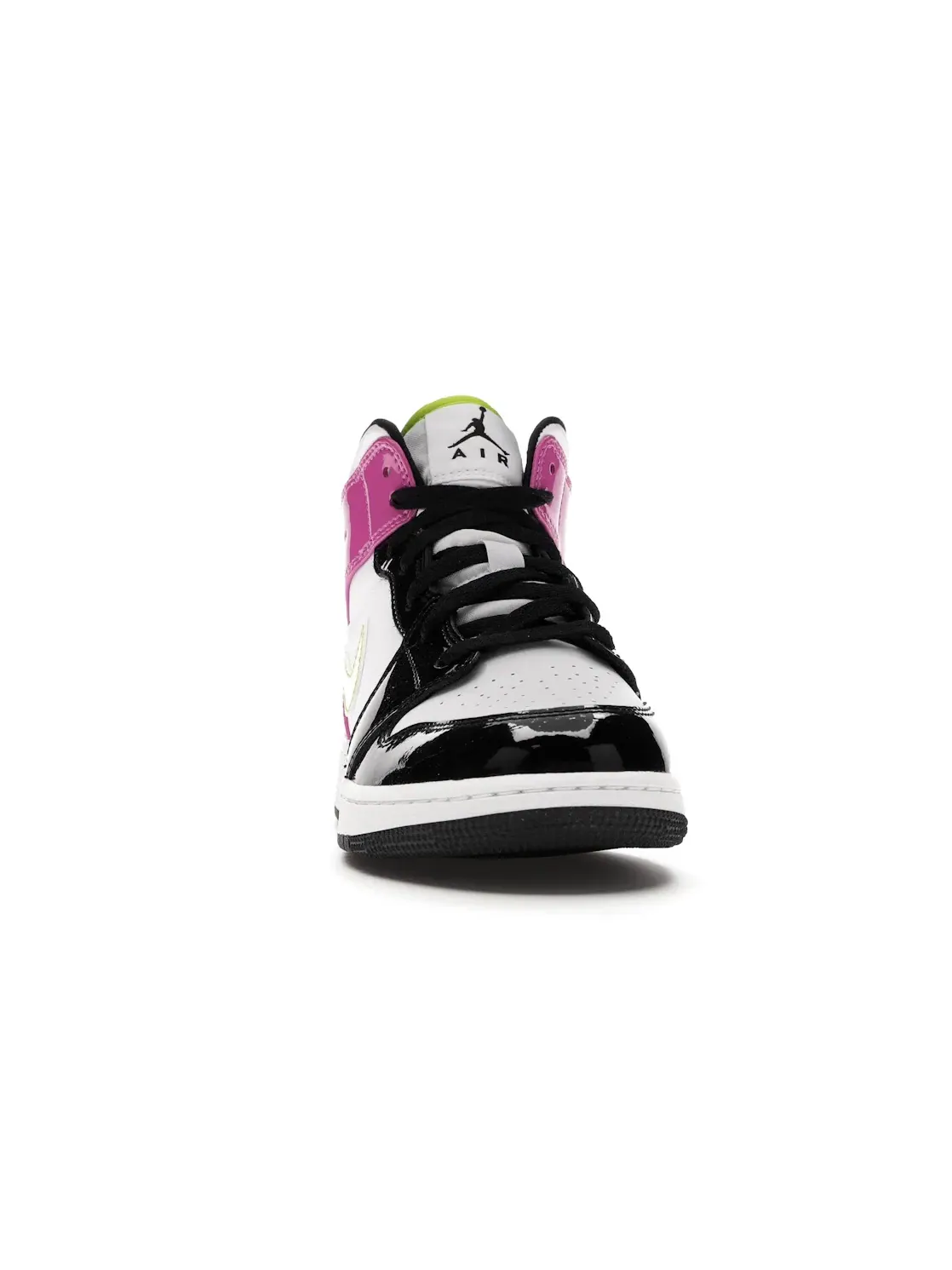Детские кроссовки с высоким берцем Jordan 1 Mid White Black Cyber Pink GS Jordan — изображение 2 из 4, белый/--черный