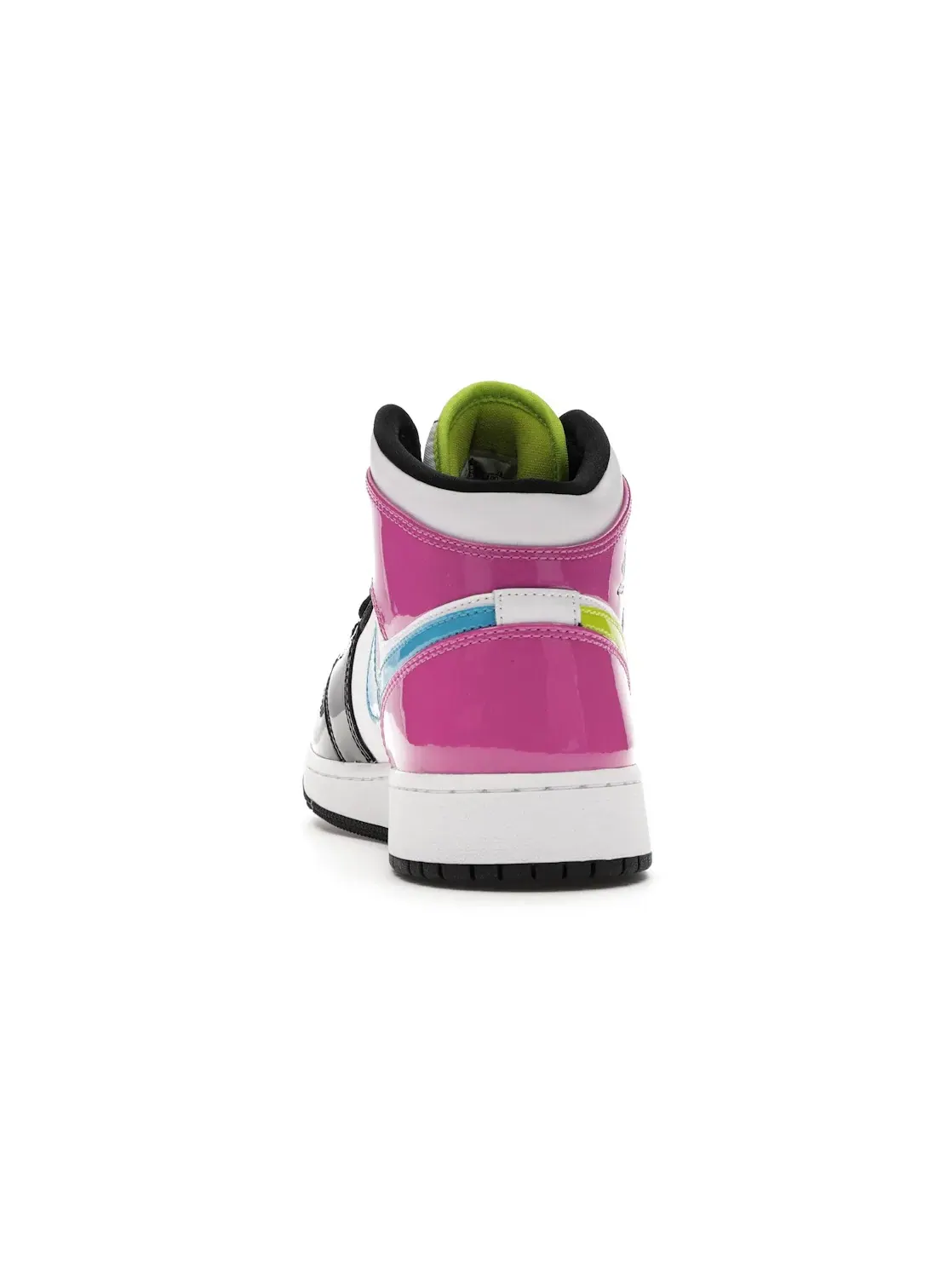 Детские кроссовки с высоким берцем Jordan 1 Mid White Black Cyber Pink GS Jordan — изображение 4 из 4, белый/--черный