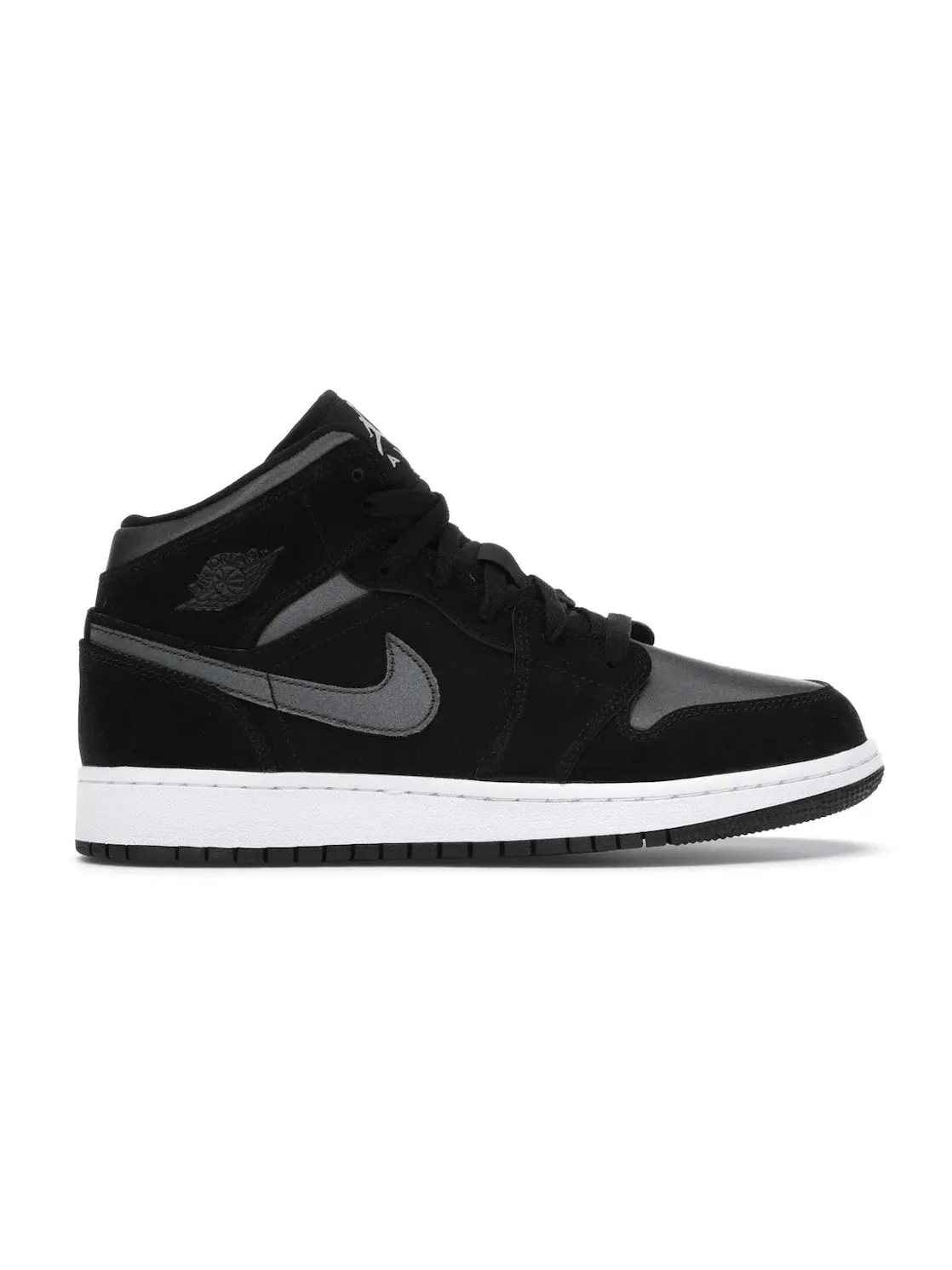 Детские кроссовки Lifestyle с брендовой расцветкой Jordan 1 Mid — изображение 1 из 4, черный/серый