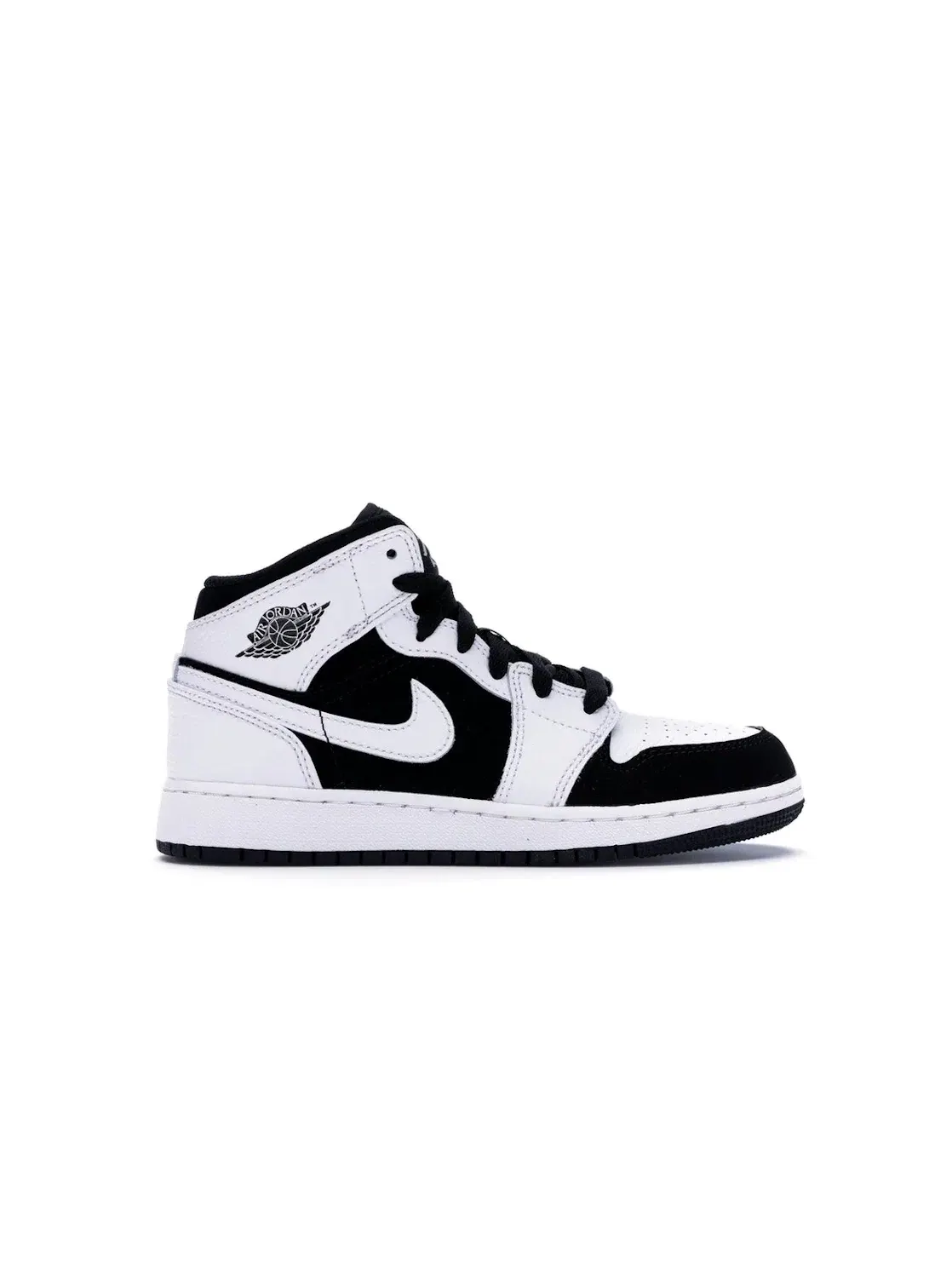 Детские кроссовки для мальчиков с принтом Jordan 1 Mid Jordan — изображение 1 из 4, белый/черный-белый