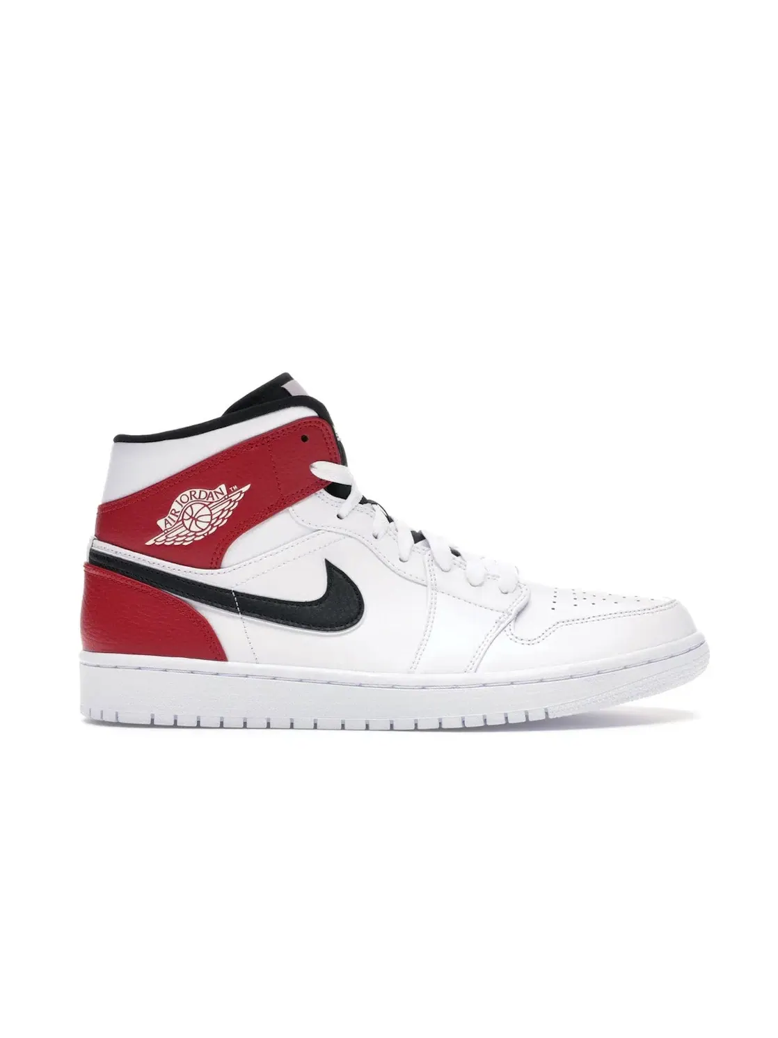 Мужские кроссовки с кожаным верхом Jordan 1 Mid Jordan — изображение 1 из 4, белый/черный-красный