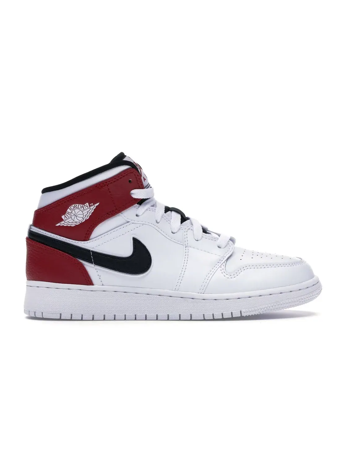 Детские кроссовки с высоким верхом Jordan 1 Mid — изображение 1 из 4, белый/черный-красный
