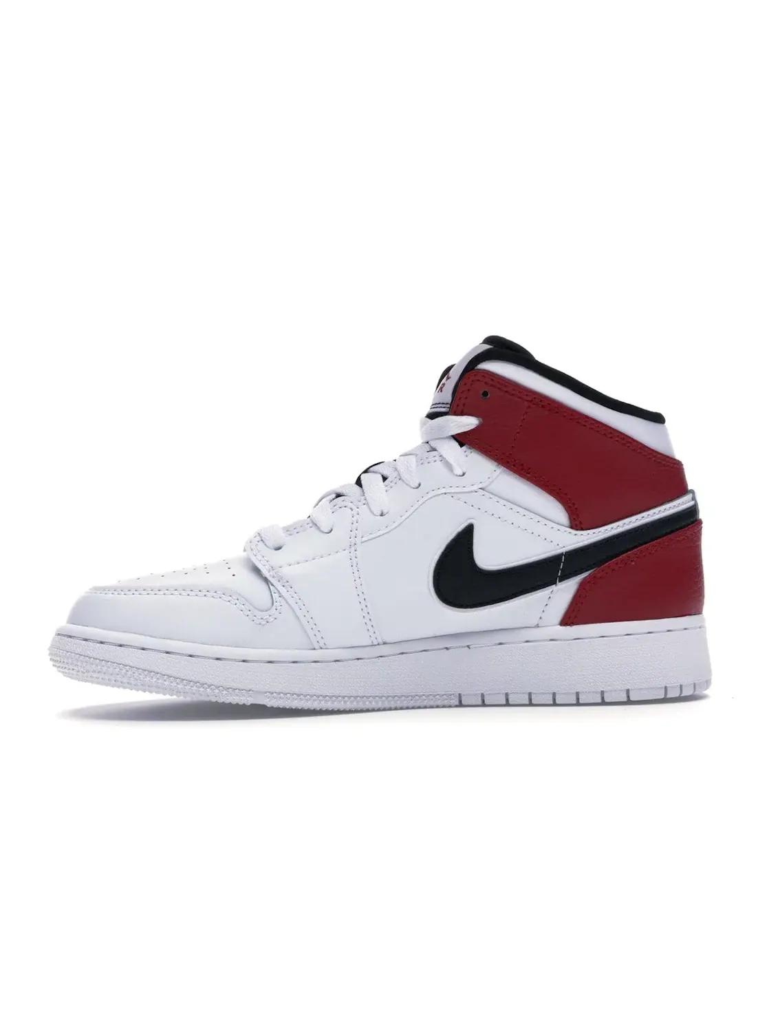 Детские кроссовки с высоким верхом Jordan 1 Mid — изображение 3 из 4, белый/черный-красный