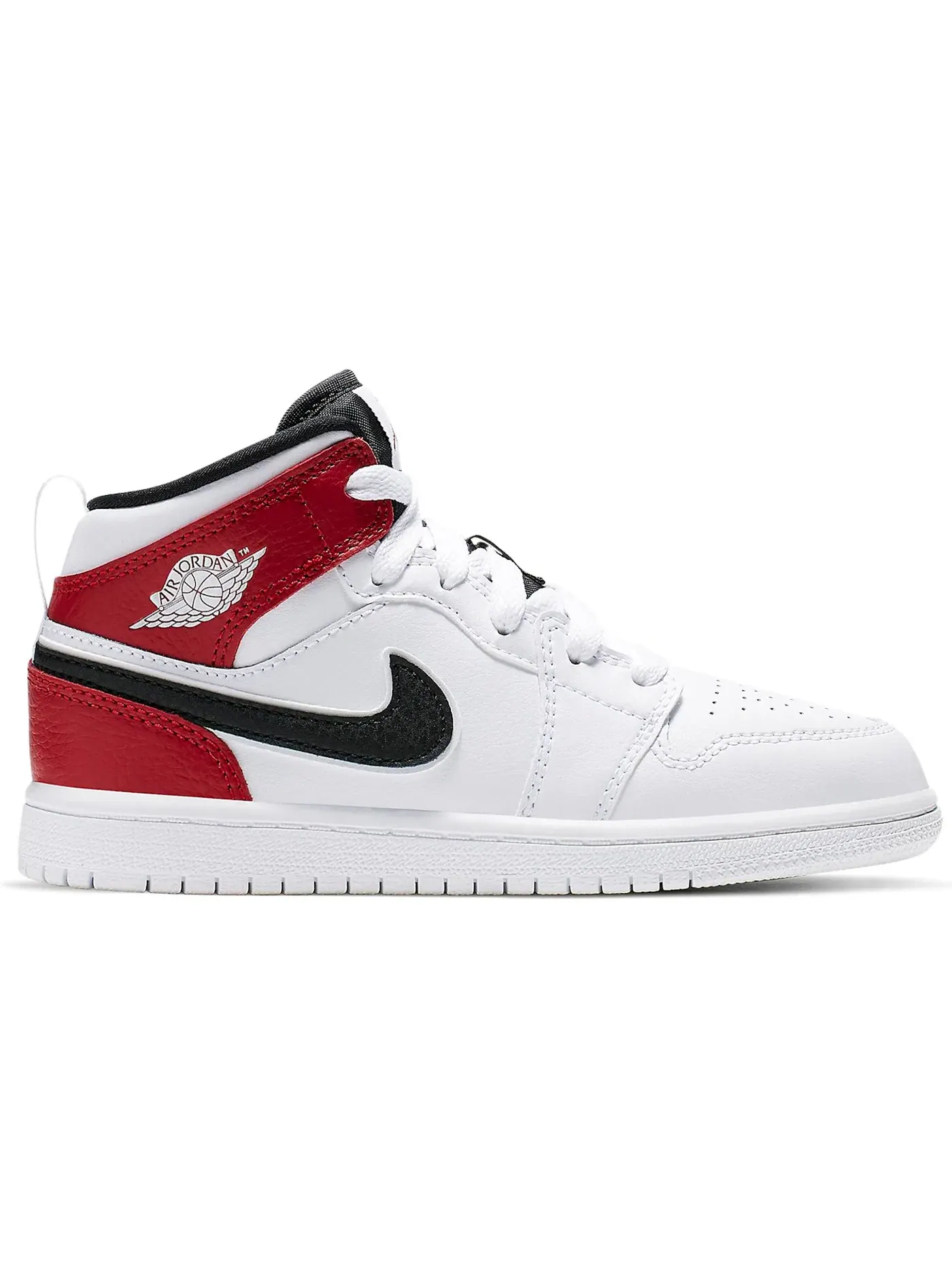 Детские кроссовки с высоким берцем Jordan 1 Mid Jordan — изображение 1 из 1, белый/черный-красный