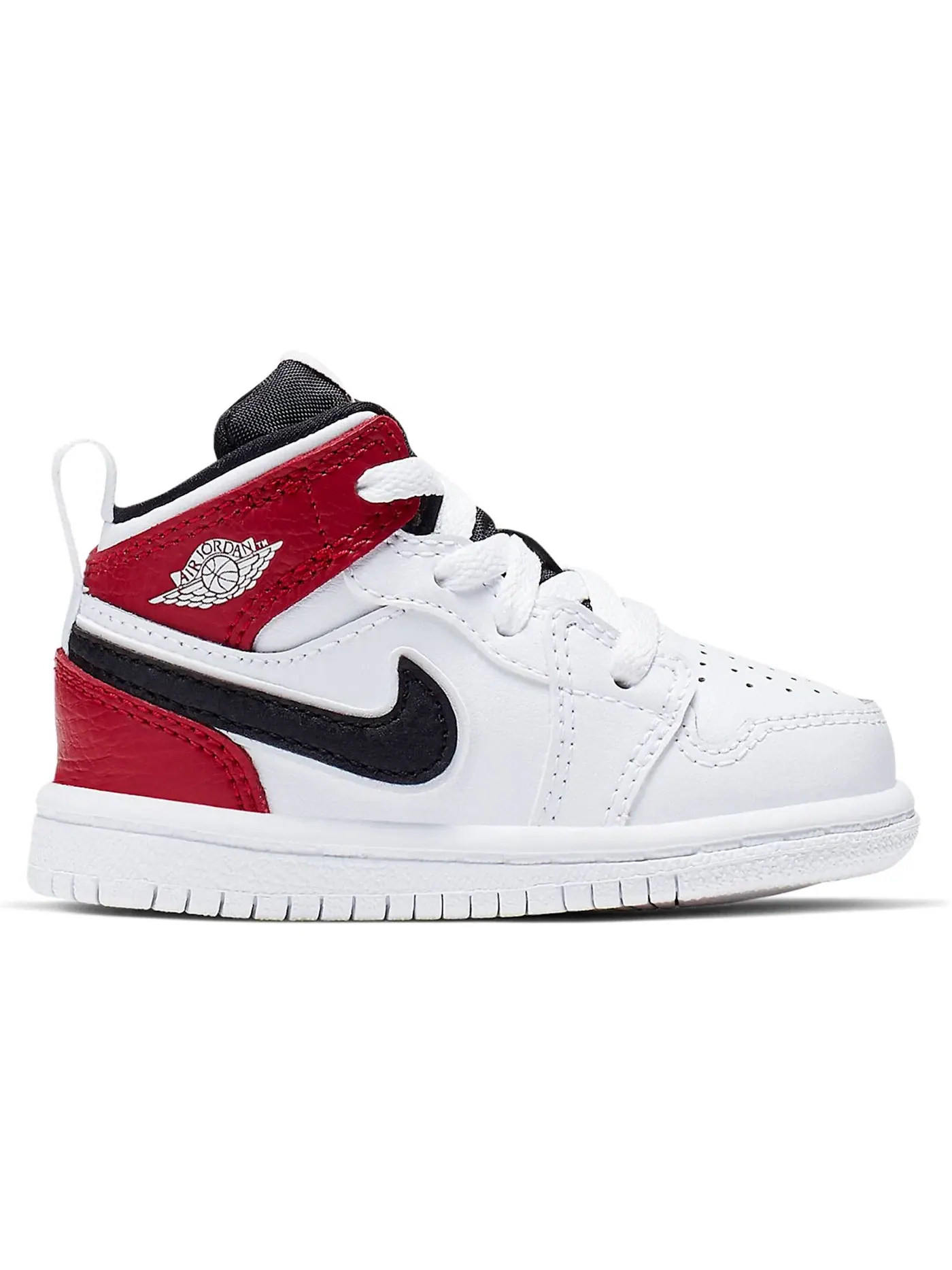 Детские кроссовки Lifestyle с принтом Jordan 1 Mid Jordan — изображение 1 из 1, белый черный красный