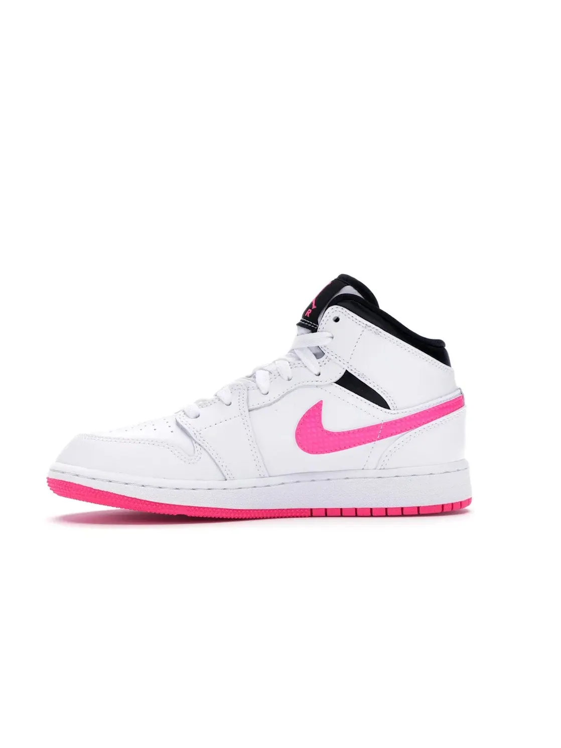 Детские кроссовки Lifestyle с длинным шнурованием Jordan 1 Mid — изображение 3 из 4, белый/черный-розовый