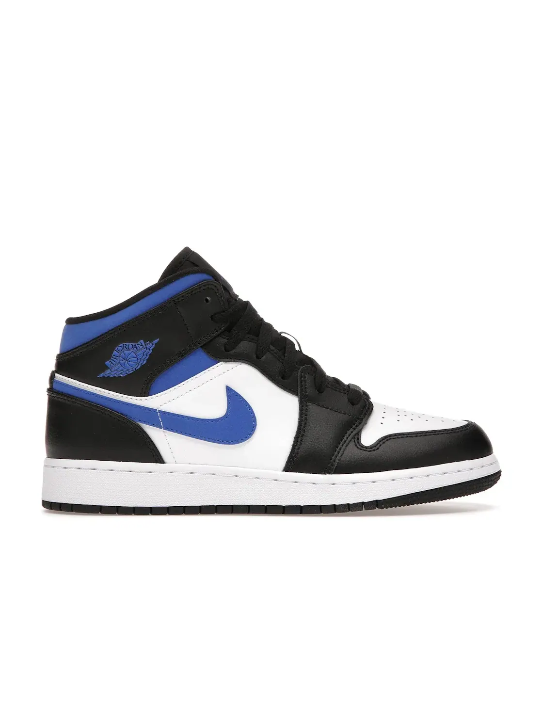 Детские кроссовки для мальчиков с высоким берцем Jordan 1 Mid — изображение 1 из 4, белый/синий-черный