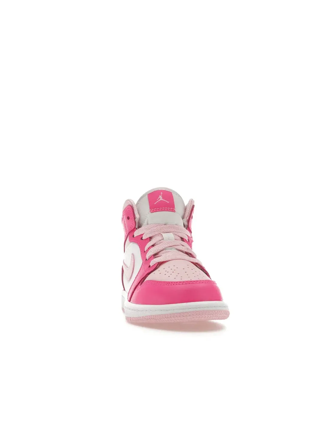 Детские кроссовки для девочек с высоким верхом Jordan 1 Mid Jordan — изображение 2 из 4, белый/розовый/розовый