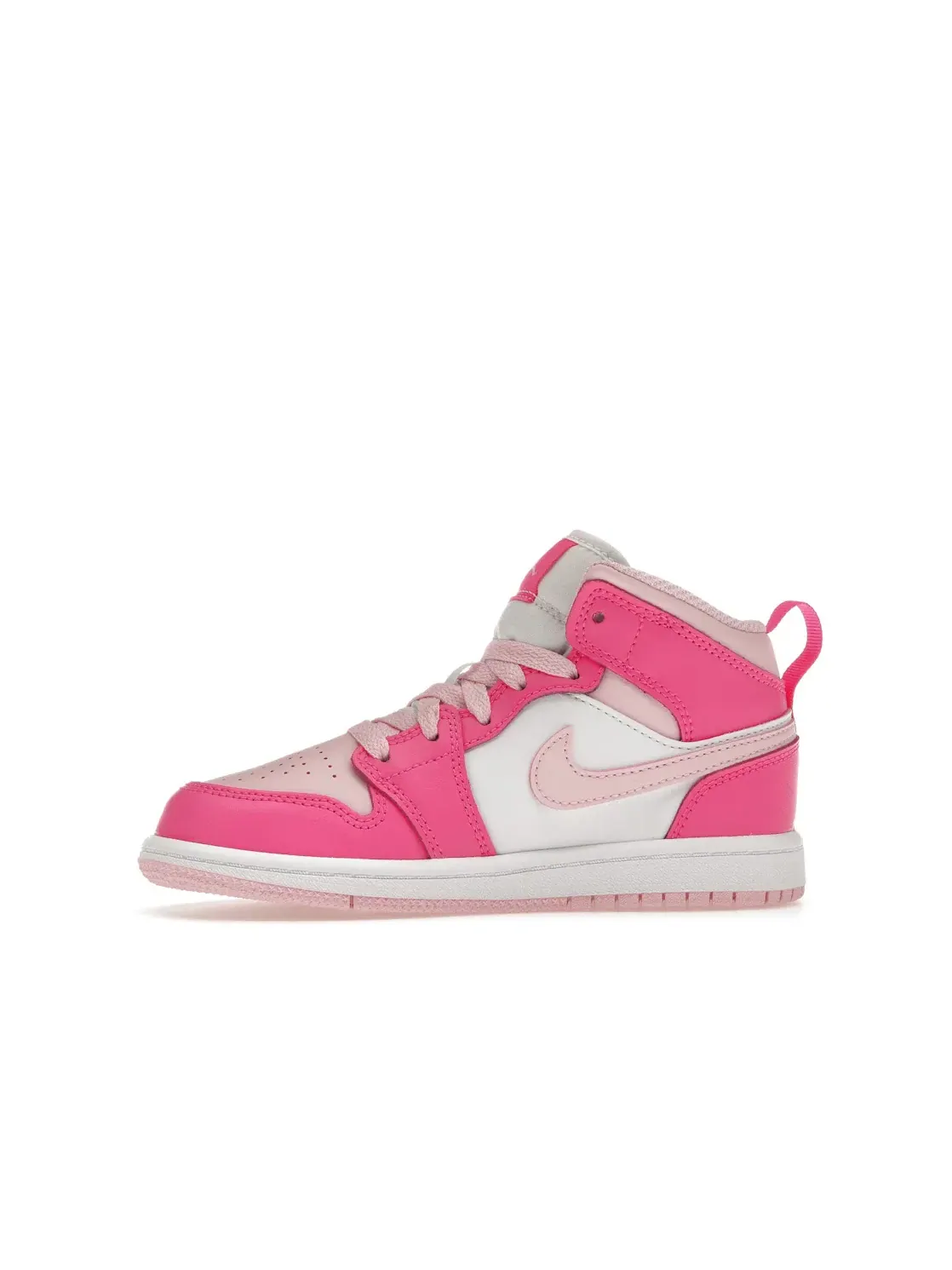 Детские кроссовки для девочек с высоким верхом Jordan 1 Mid Jordan — изображение 3 из 4, белый/розовый/розовый