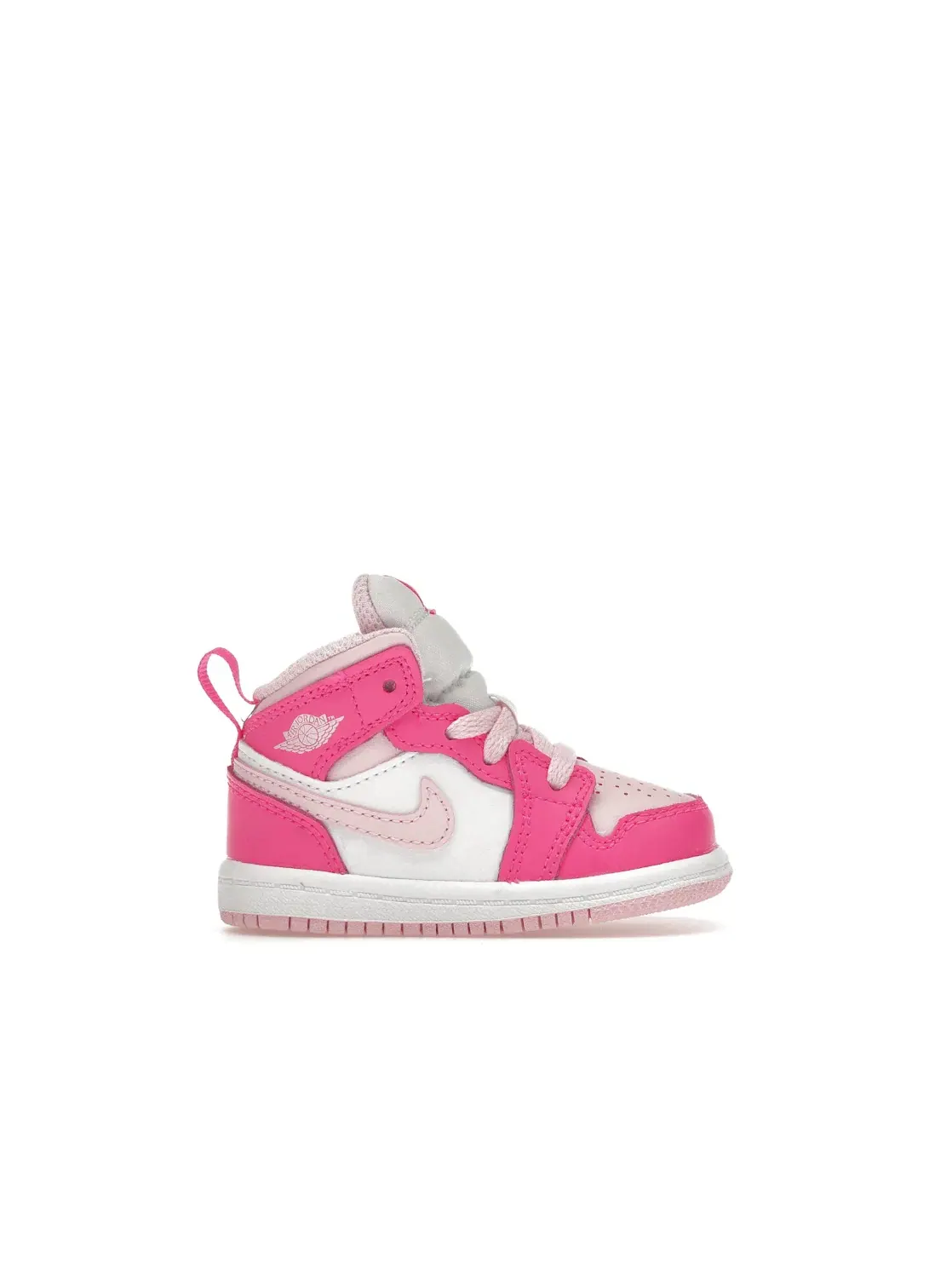 Детские кроссовки с высоким верхом Jordan 1 Mid — изображение 1 из 4, белый/розовый/розовый