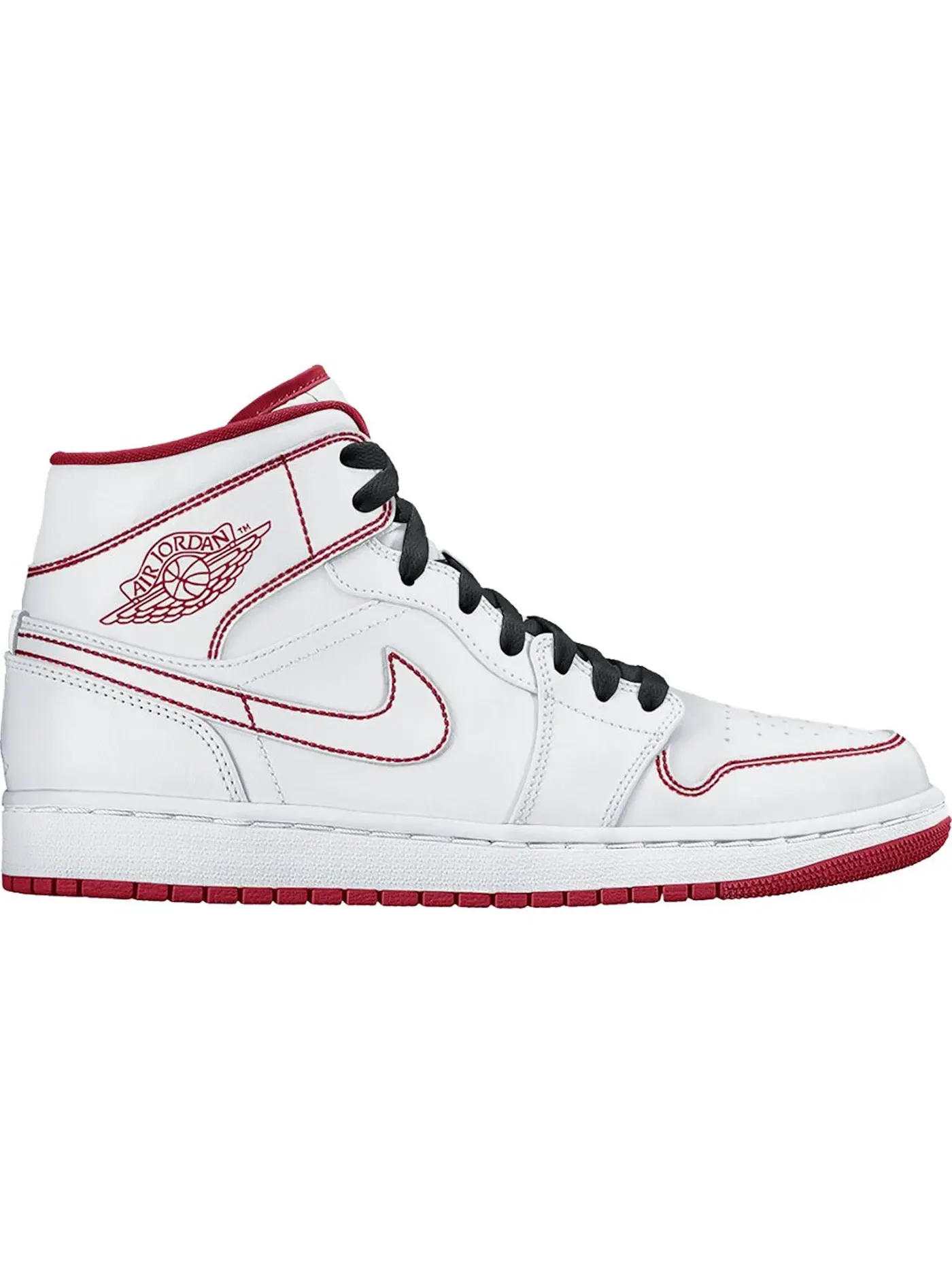 Детские кроссовки с высоким силуэтом Jordan 1 Mid Jordan — изображение 1 из 1, белый красный черный