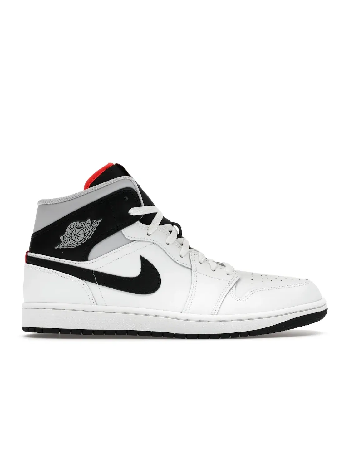 Мужские кроссовки с кожаным верхом Jordan 1 Mid — изображение 1 из 4, белый/серый//черный