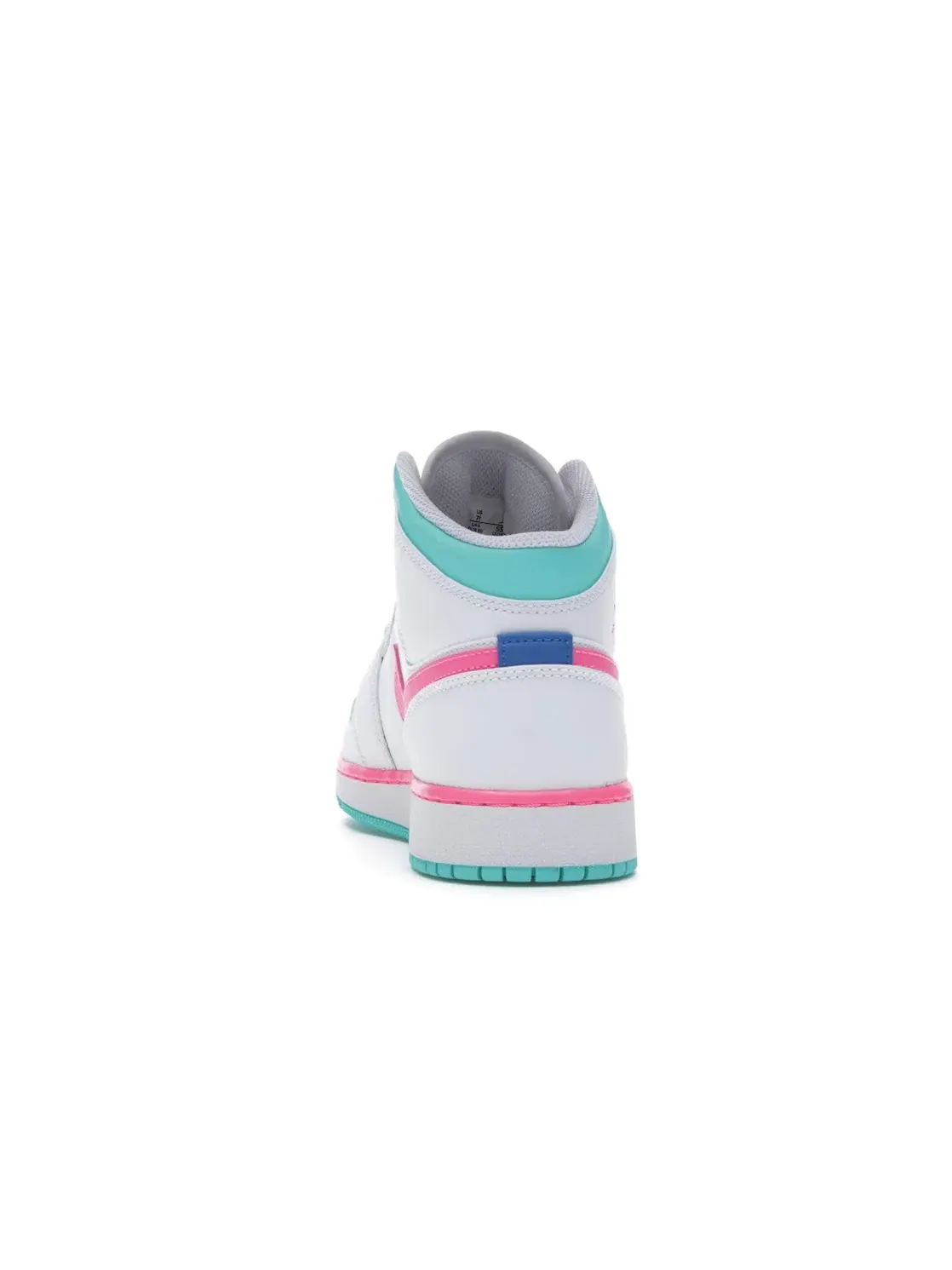 Детские кроссовки для мальчиков с принтом Jordan 1 Mid Jordan — изображение 4 из 4, белый/розовый-зеленый