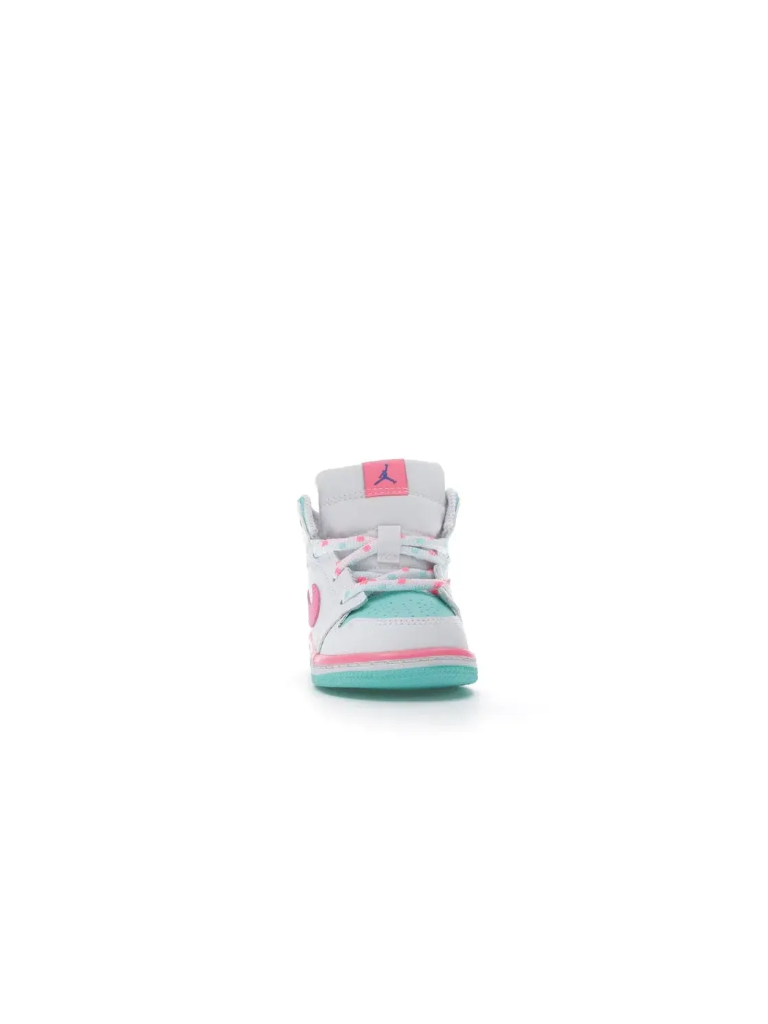 Детские кроссовки с кожаным верхом Jordan 1 Mid Jordan — изображение 2 из 4, белый/розовый-зеленый