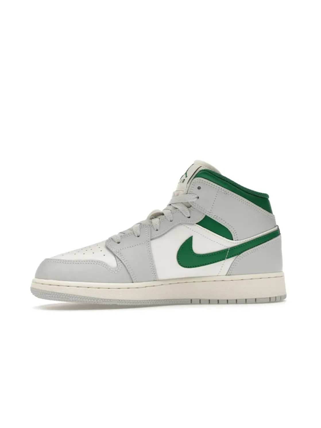 Детские кроссовки с высоким берцем Jordan 1 Mid Jordan Summit White Pure Platinum Sail Pine Green — изображение 3 из 4