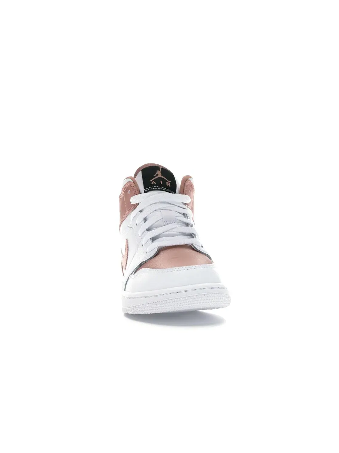 Детские кроссовки из кожи и сатина White/Rose Gold-Black Jordan Jordan 1 Mid — изображение 2 из 4