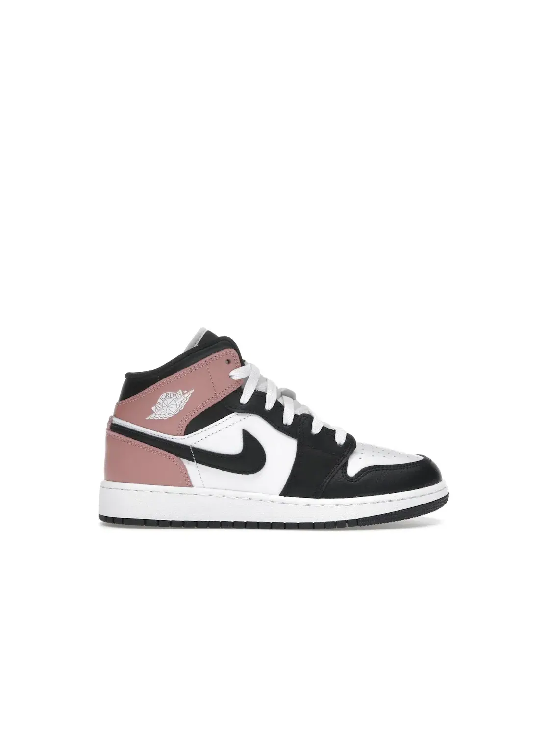 Детские кроссовки с высоким берцем Jordan 1 Mid Jordan White/Rust Pink/Black — изображение 1 из 4