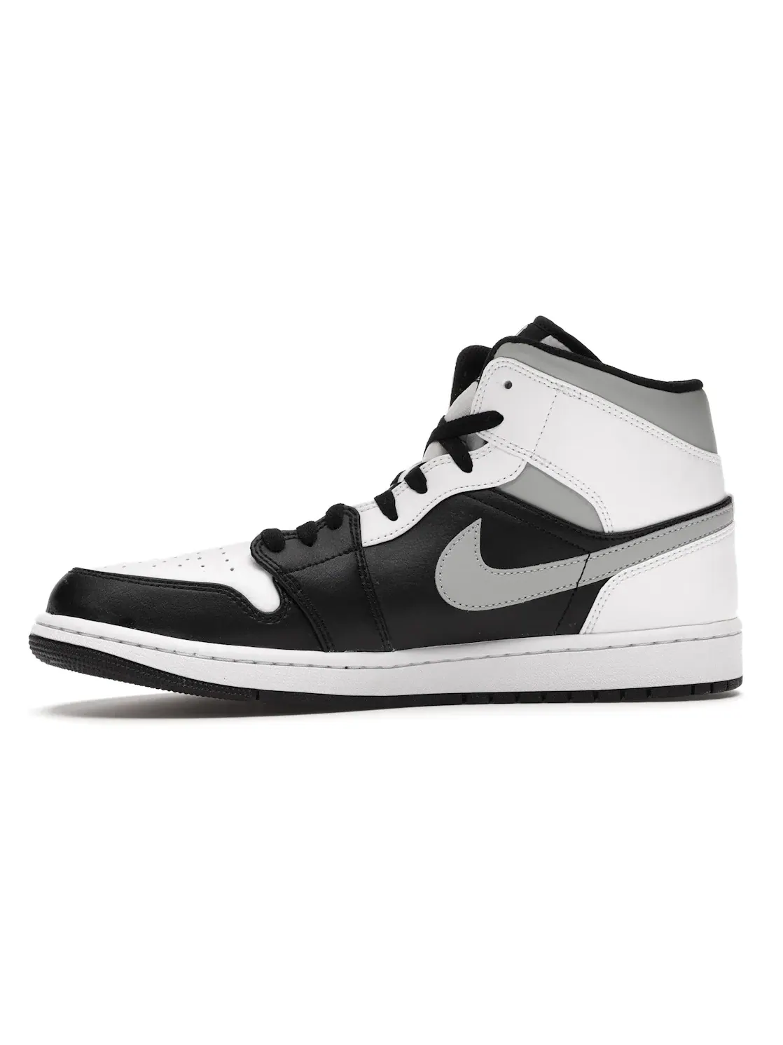 Мужские кроссовки с ретро-дизайном Jordan 1 Mid White Shadow Jordan — изображение 3 из 4, черный/серый-белый