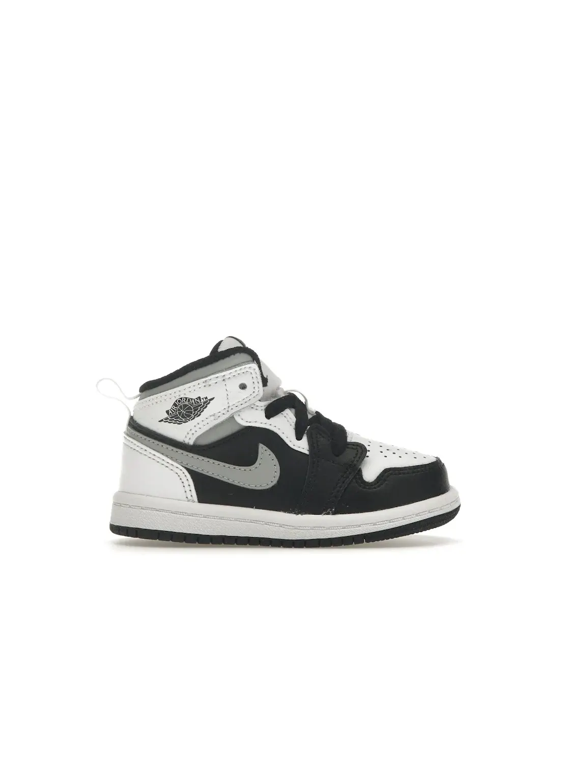Детские кроссовки с верхом из кожи Jordan 1 Mid Jordan — изображение 1 из 4, черный/серый-белый