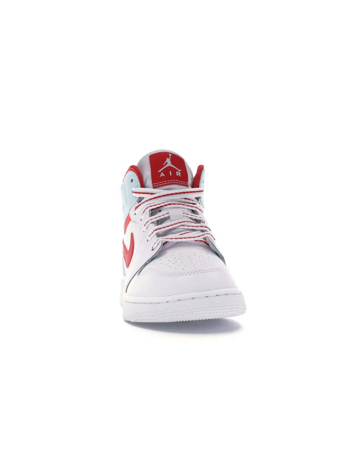 Детские кроссовки с белой кожаной верхом Jordan 1 Mid Jordan — изображение 2 из 4, белый/красный