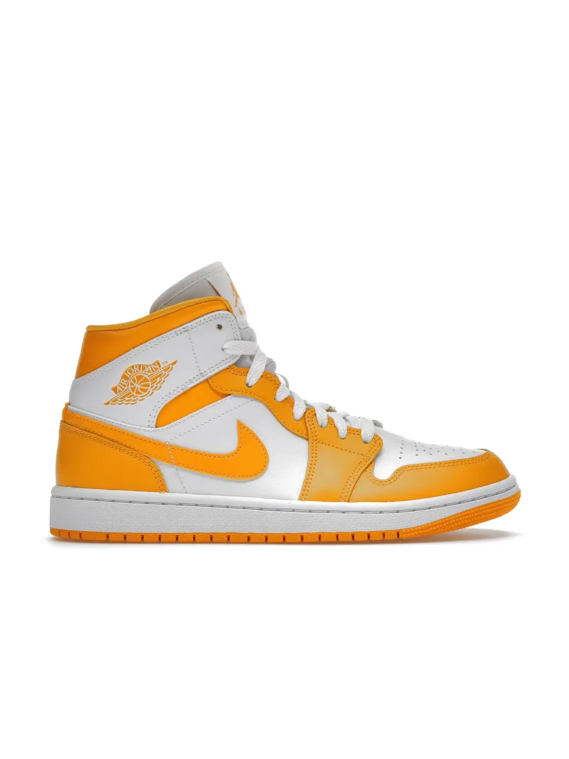 Женские кроссовки с кожаным верхом Jordan 1 Mid — изображение 1 из 4, белый/золотистый/белый
